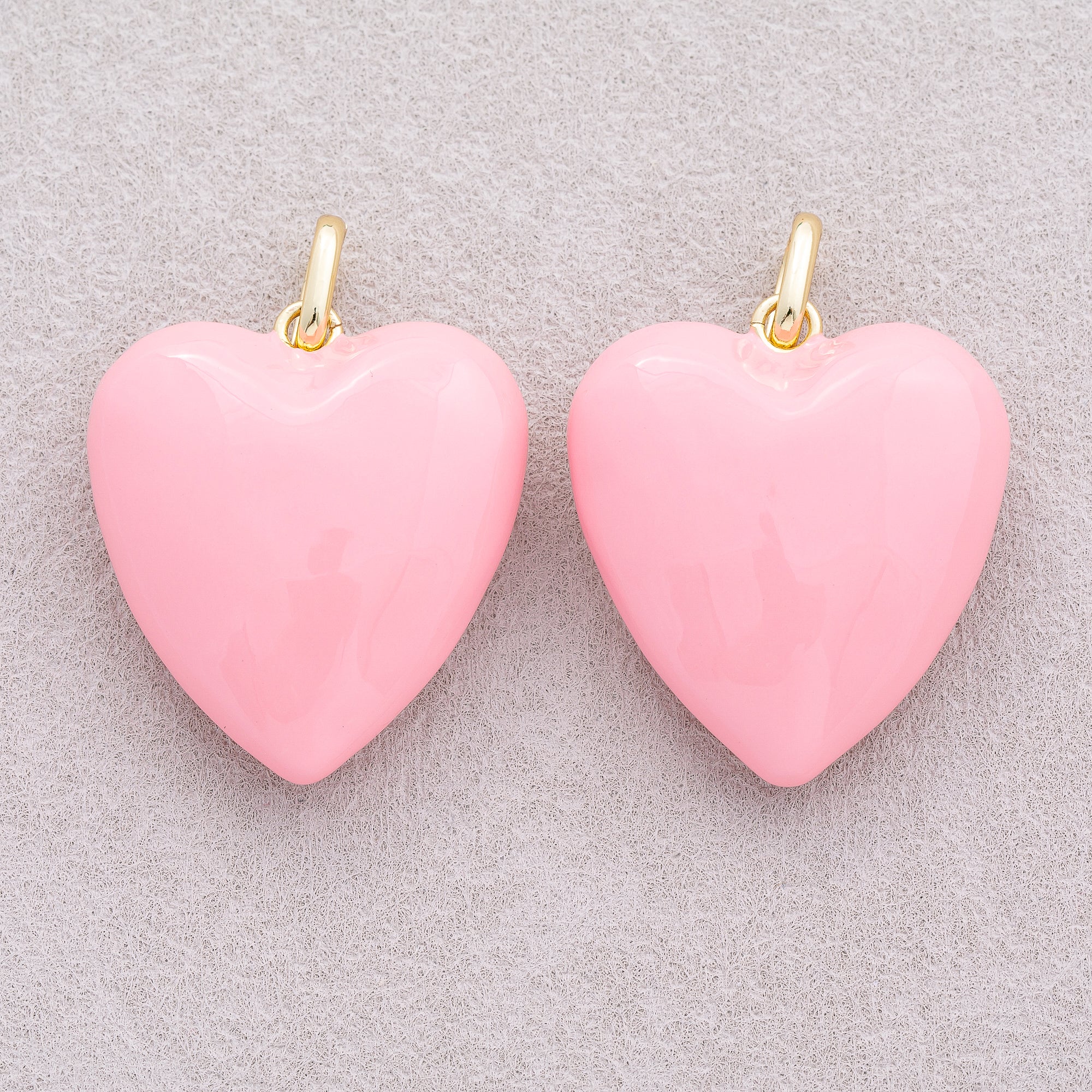 16K Gold Plated Colorful Pastel Heart Pendant - Sold Each