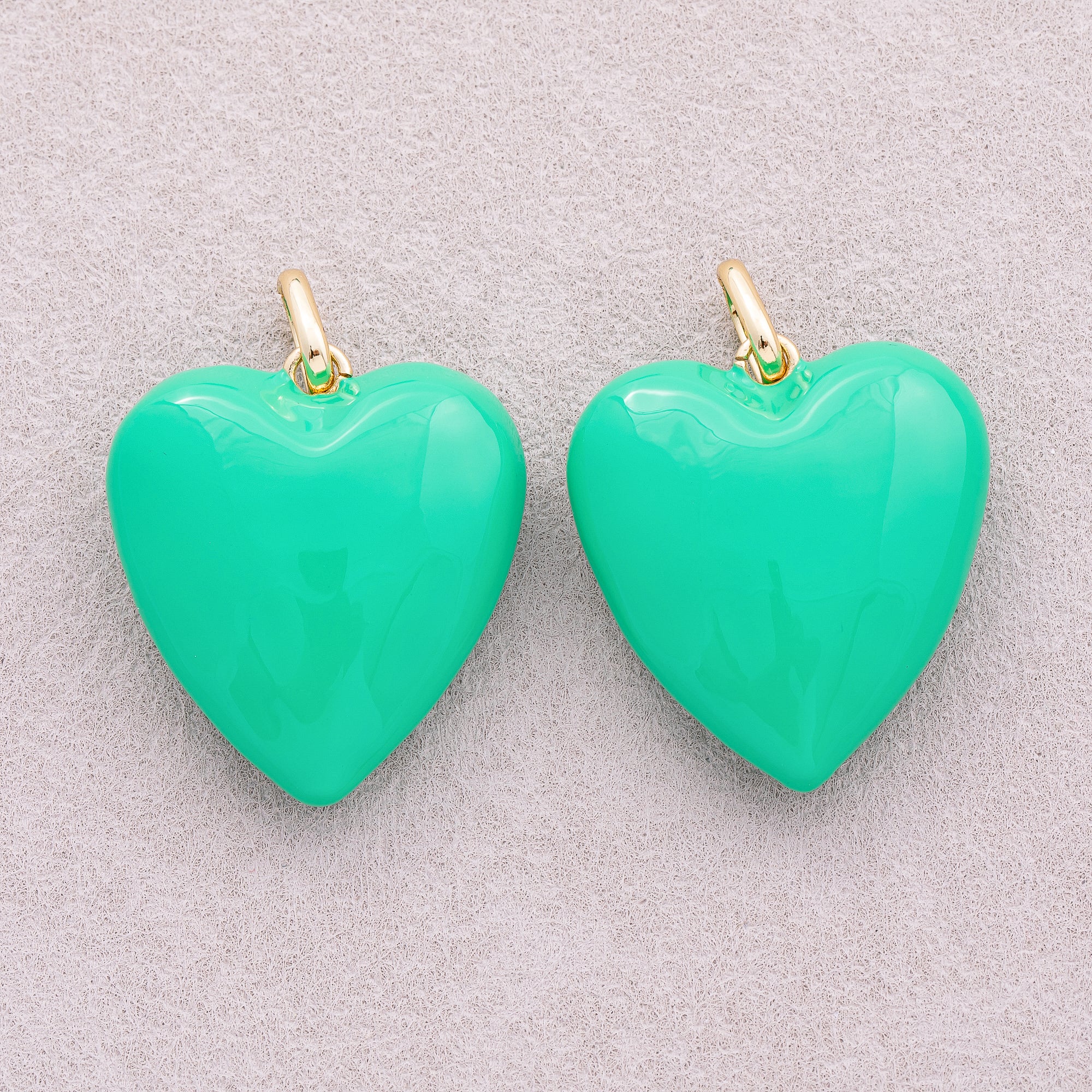 16K Gold Plated Colorful Pastel Heart Pendant - Sold Each