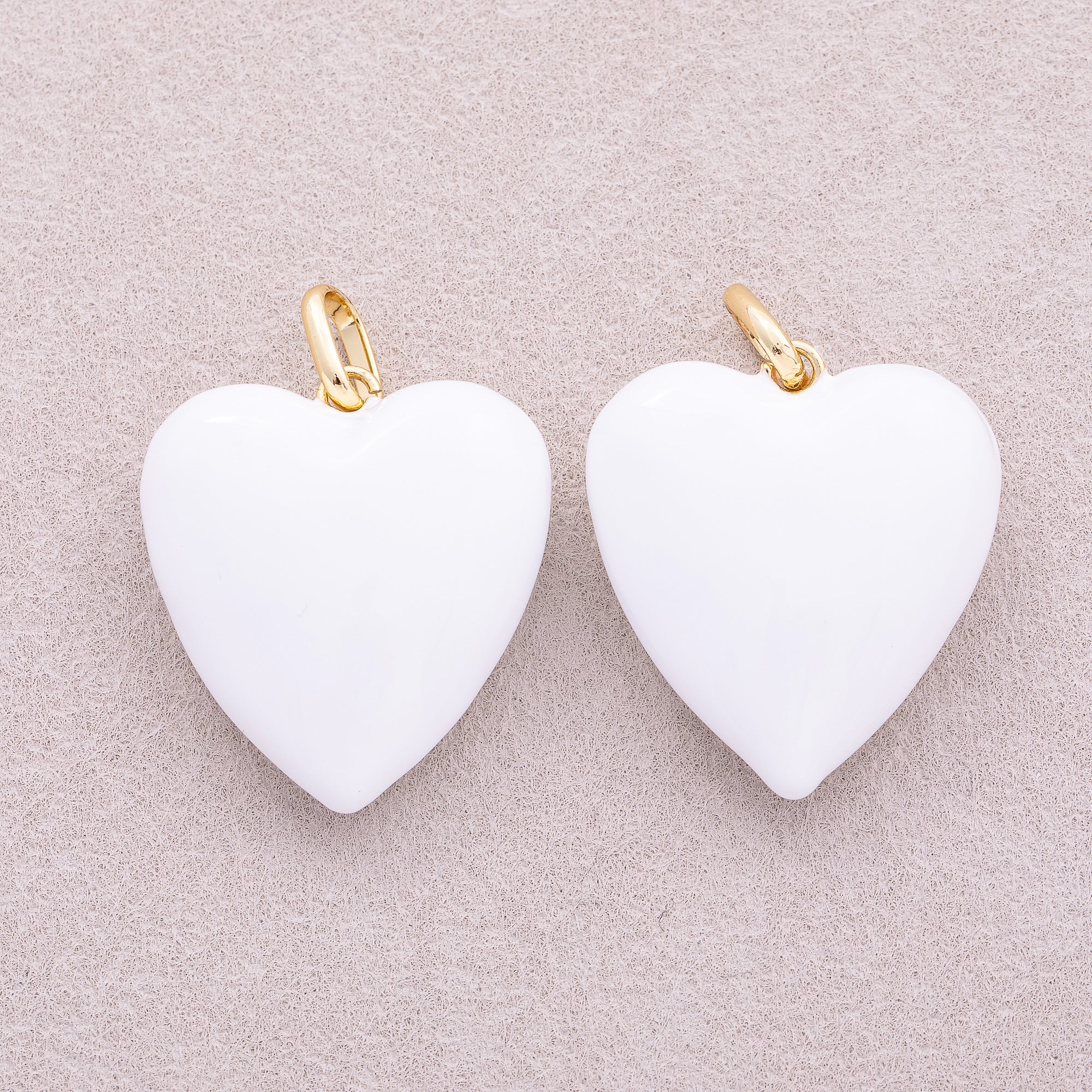 16K Gold Plated Colorful Pastel Heart Pendant - Sold Each