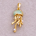 16K Gold Plated Clear CZ Celestial Jellyfish Charm - Sold Each