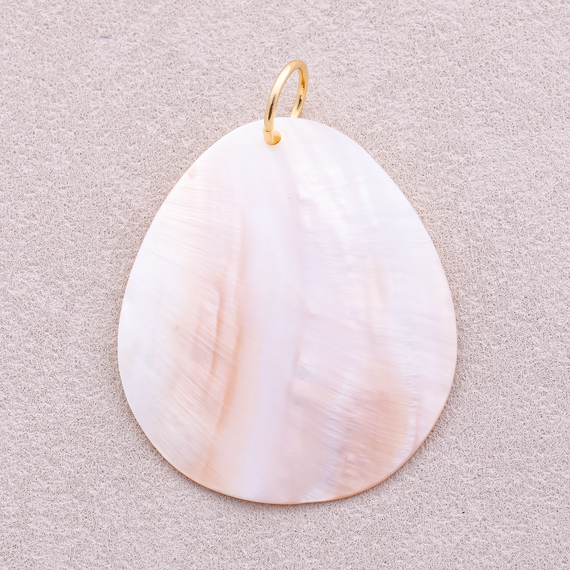 18K Gold Plated Large Teardrop Marble Mother of Pearl Charm - Sold Each