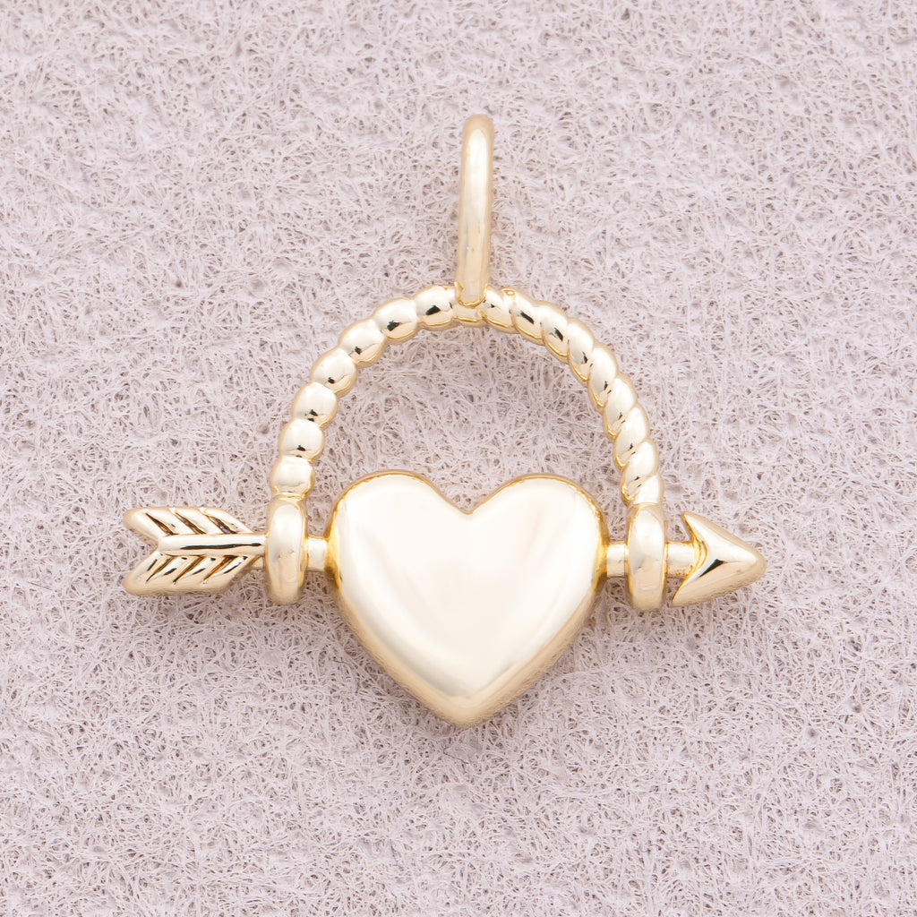 16K Gold Plated Plain Cupids Arrow Pendant - Sold Each