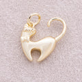 16K Gold Plated Back Side Kitty Cat Animal Charm - Sold Each