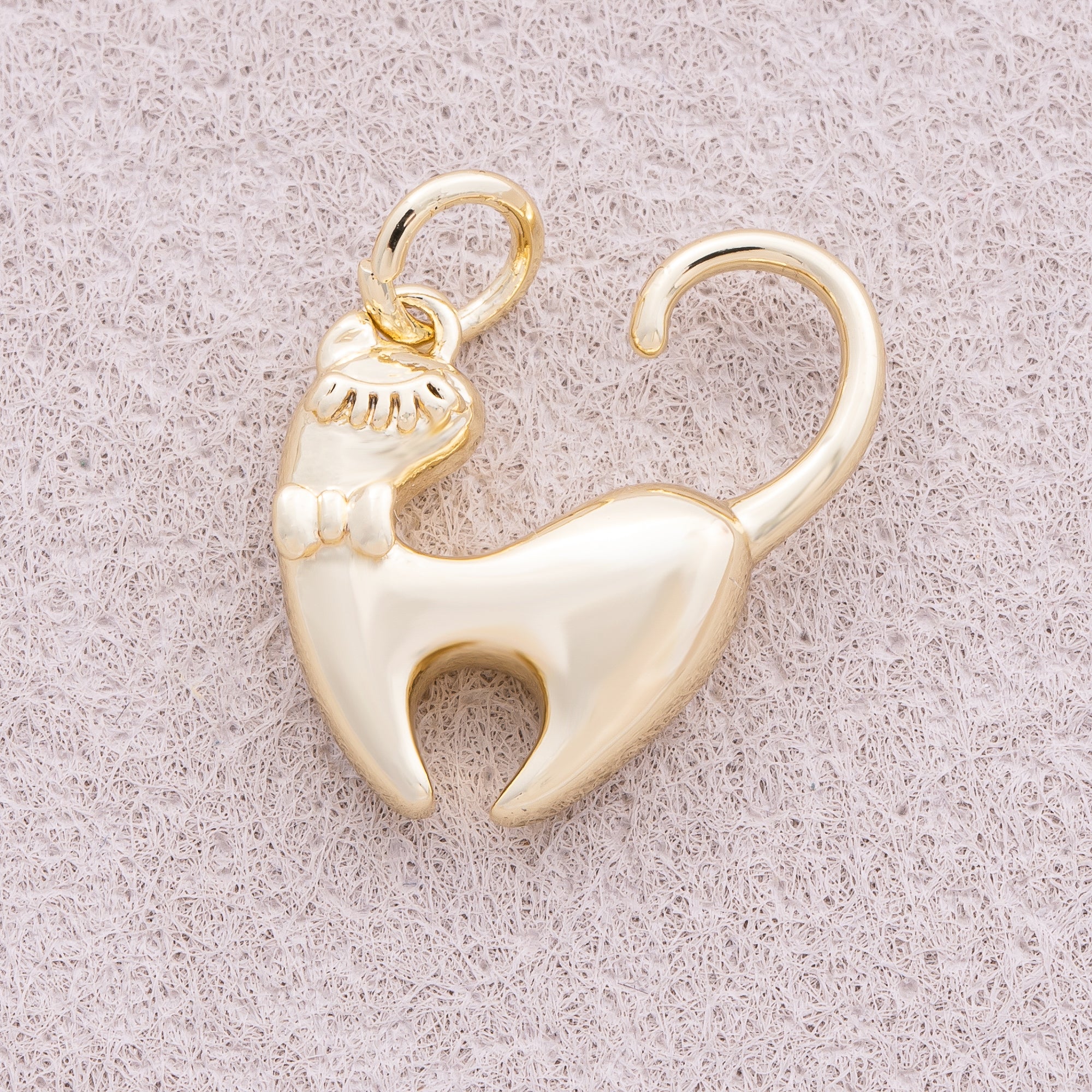 16K Gold Plated Back Side Kitty Cat Animal Charm - Sold Each