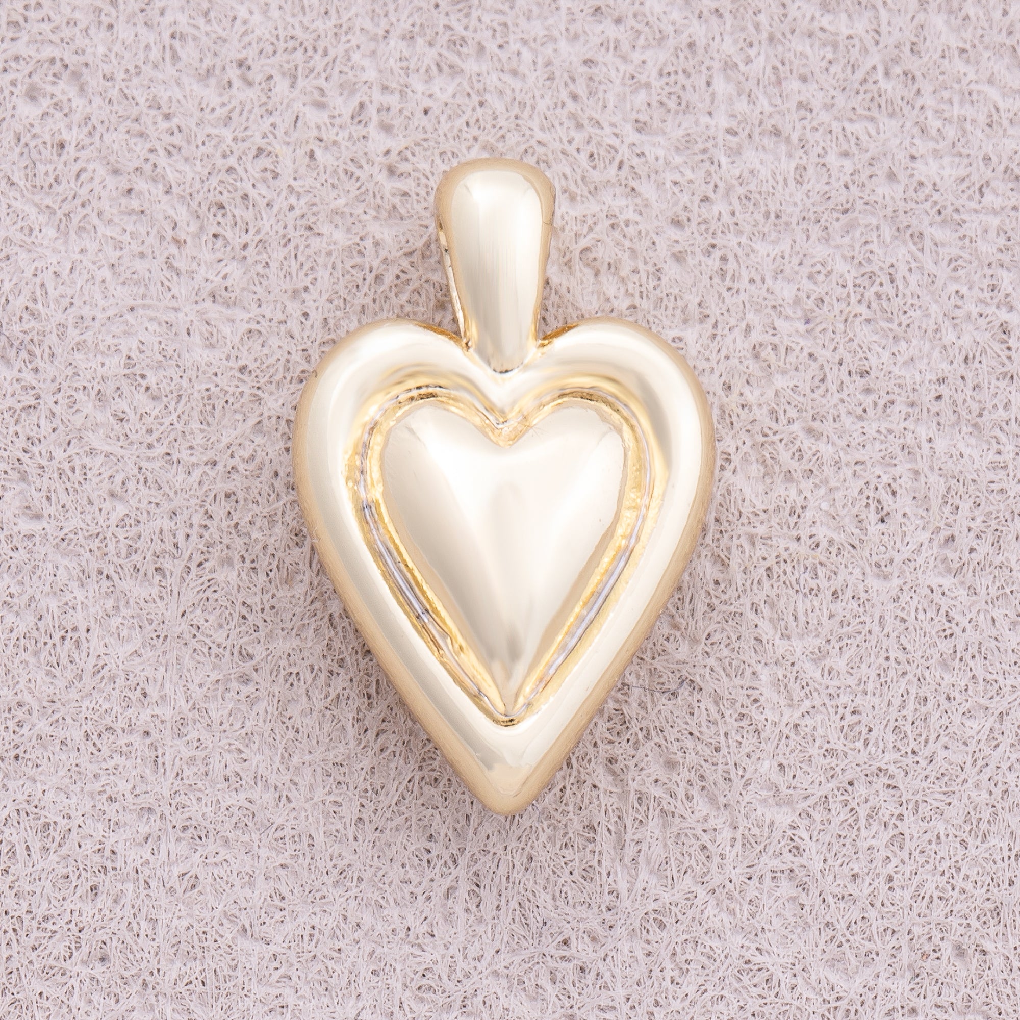 16K Gold Plated Plain Love Heart Bezel Pendant - Sold Each