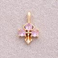 16K Gold Plated Pink and Blue CZ Mini Cross Charm - Sold Each