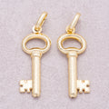 16K Gold Plated Plain Lucky Key Pendant - Sold Each