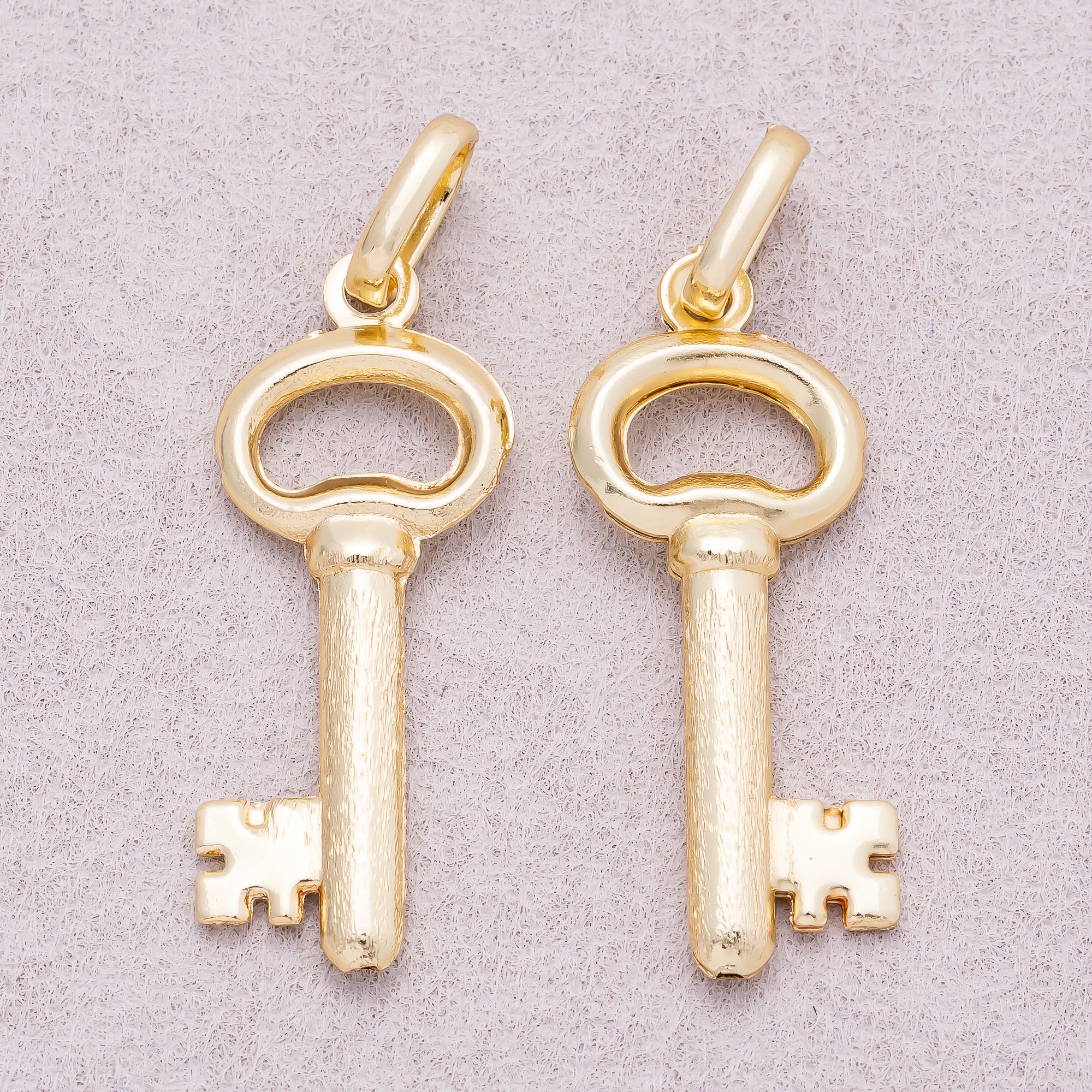 16K Gold Plated Plain Lucky Key Pendant - Sold Each