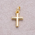 16K Gold Plated Plain Cross religious Charm - Sold Each