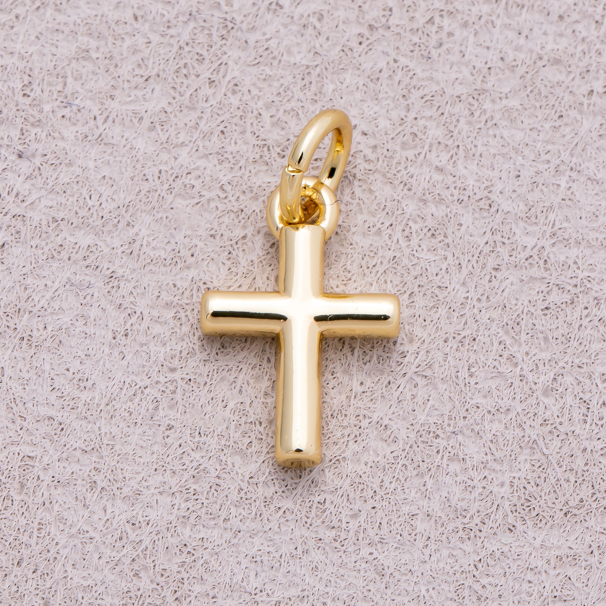 16K Gold Plated Plain Cross religious Charm - Sold Each