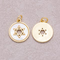 16K Gold Plated Mother Of Pearl David Medallion Pendant - Sold Each