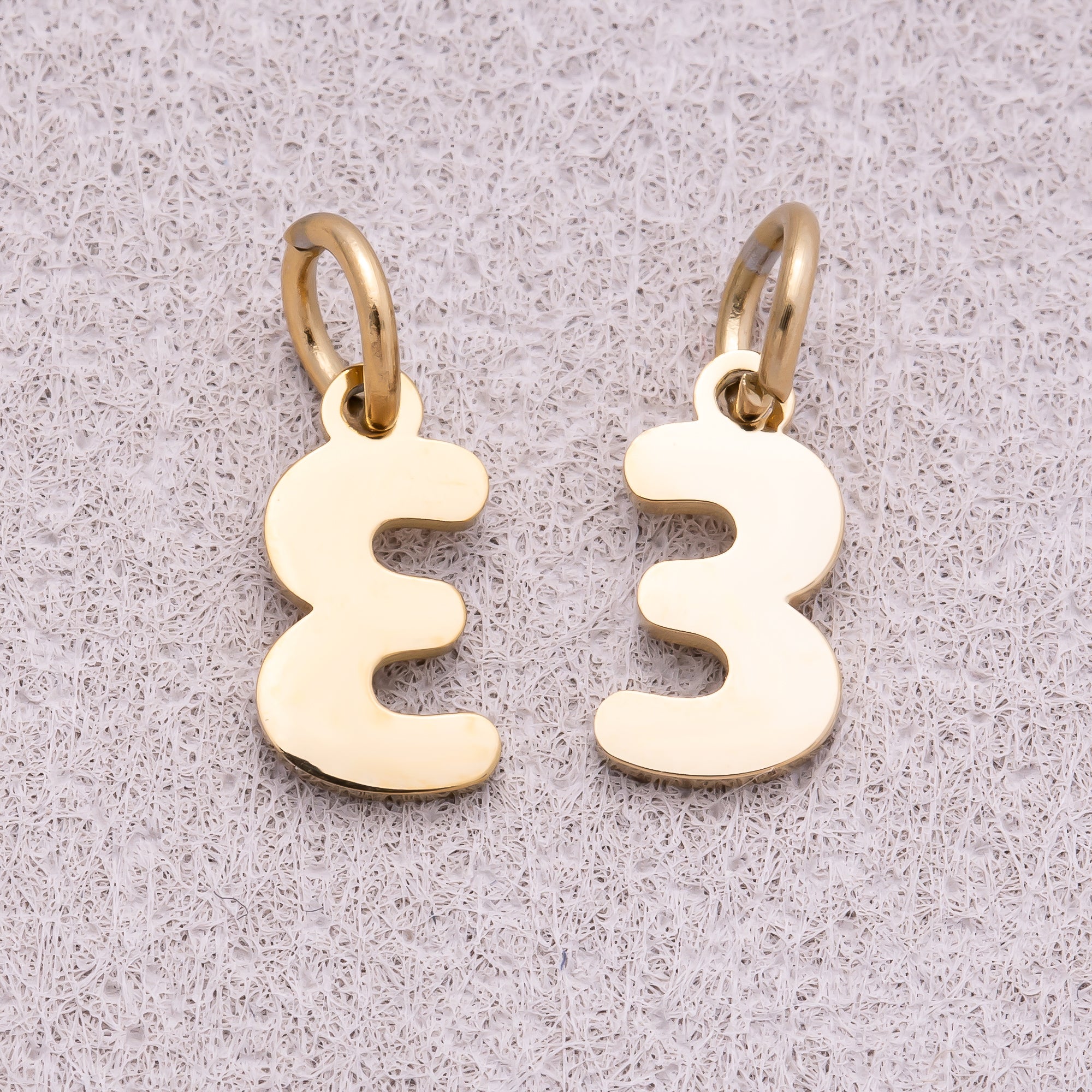 Gold PVD Stainless Steel Plain Alphabet Letter Mini Charm A-Z