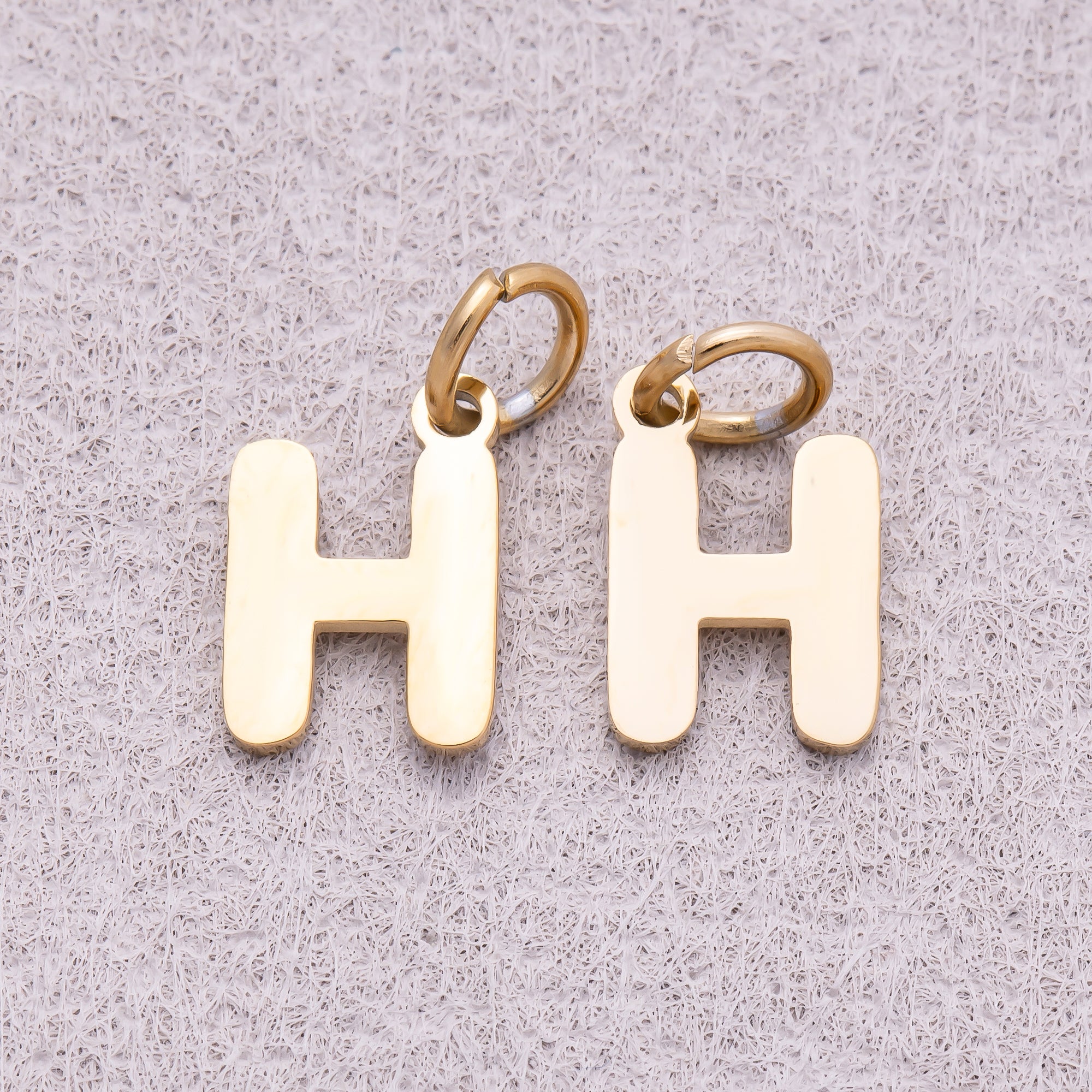 Gold PVD Stainless Steel Plain Alphabet Letter Mini Charm A-Z