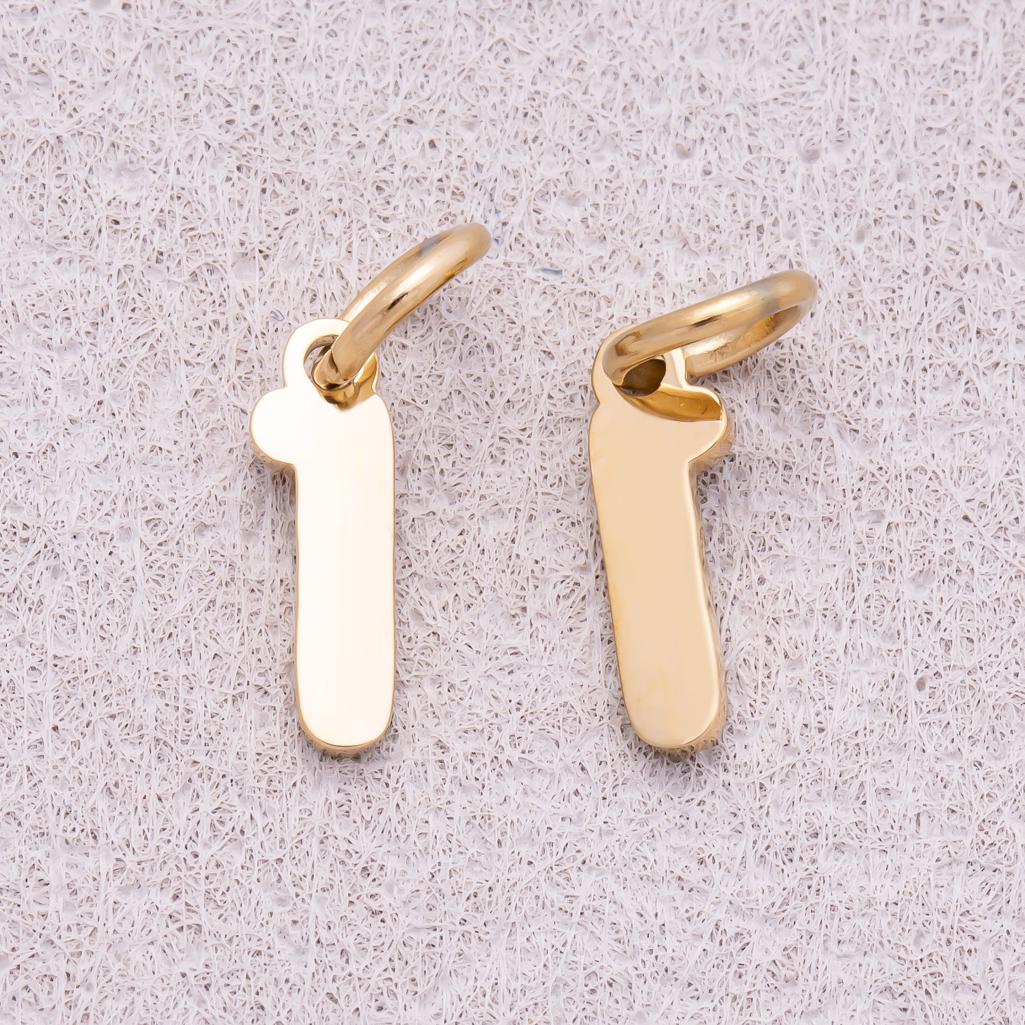 Gold PVD Stainless Steel Plain Alphabet Letter Mini Charm A-Z