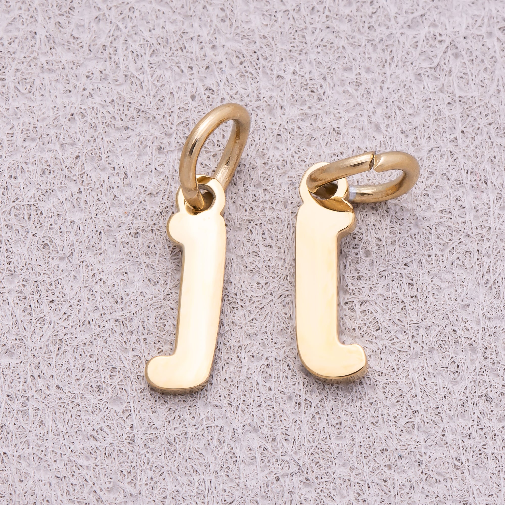 Gold PVD Stainless Steel Plain Alphabet Letter Mini Charm A-Z