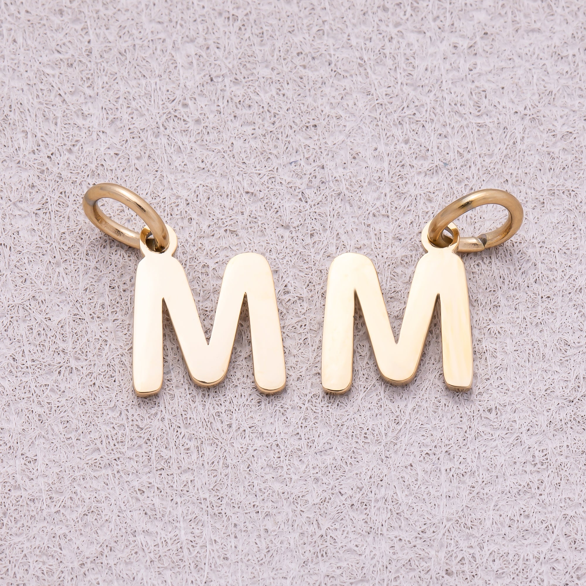 Gold PVD Stainless Steel Plain Alphabet Letter Mini Charm A-Z