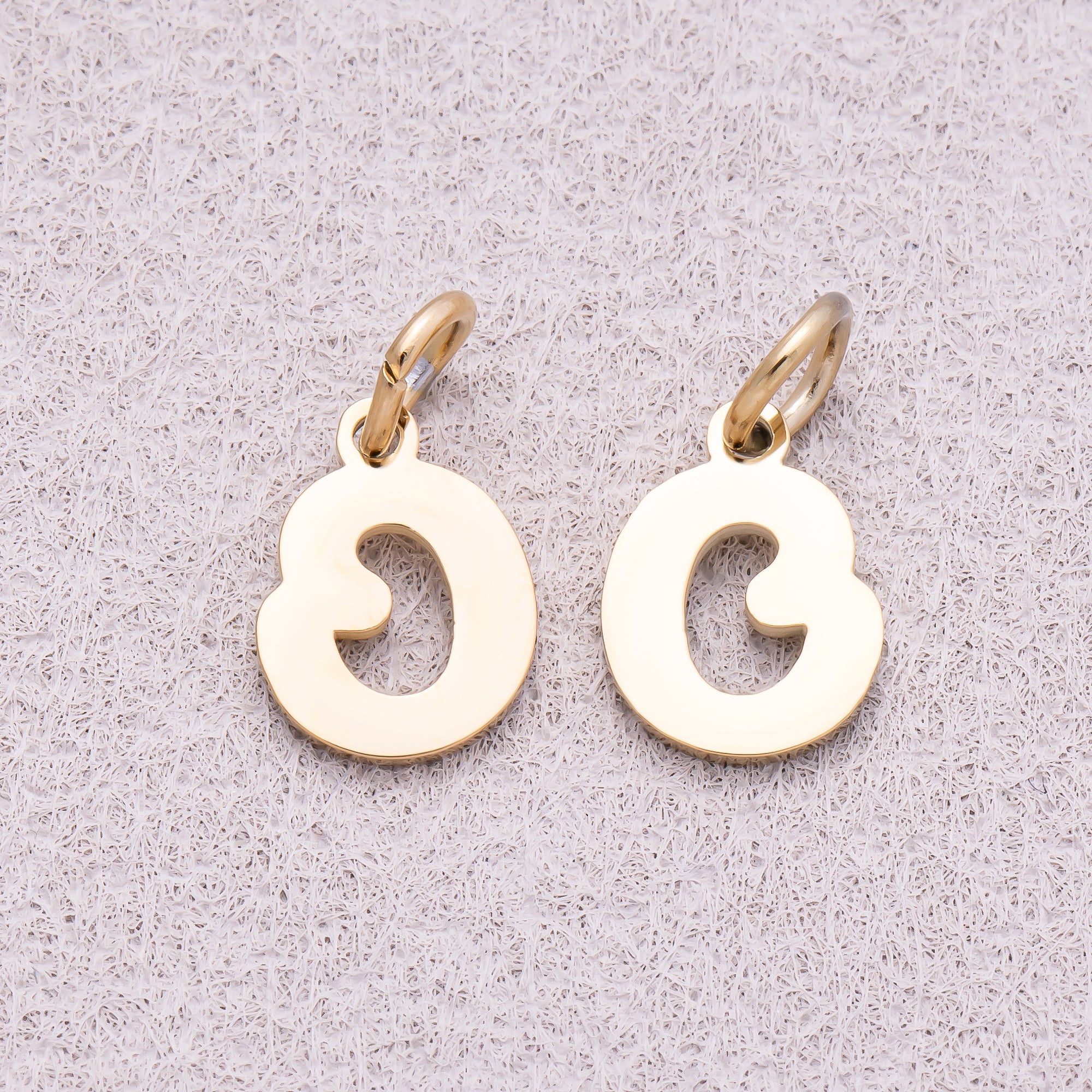 Gold PVD Stainless Steel Plain Alphabet Letter Mini Charm A-Z
