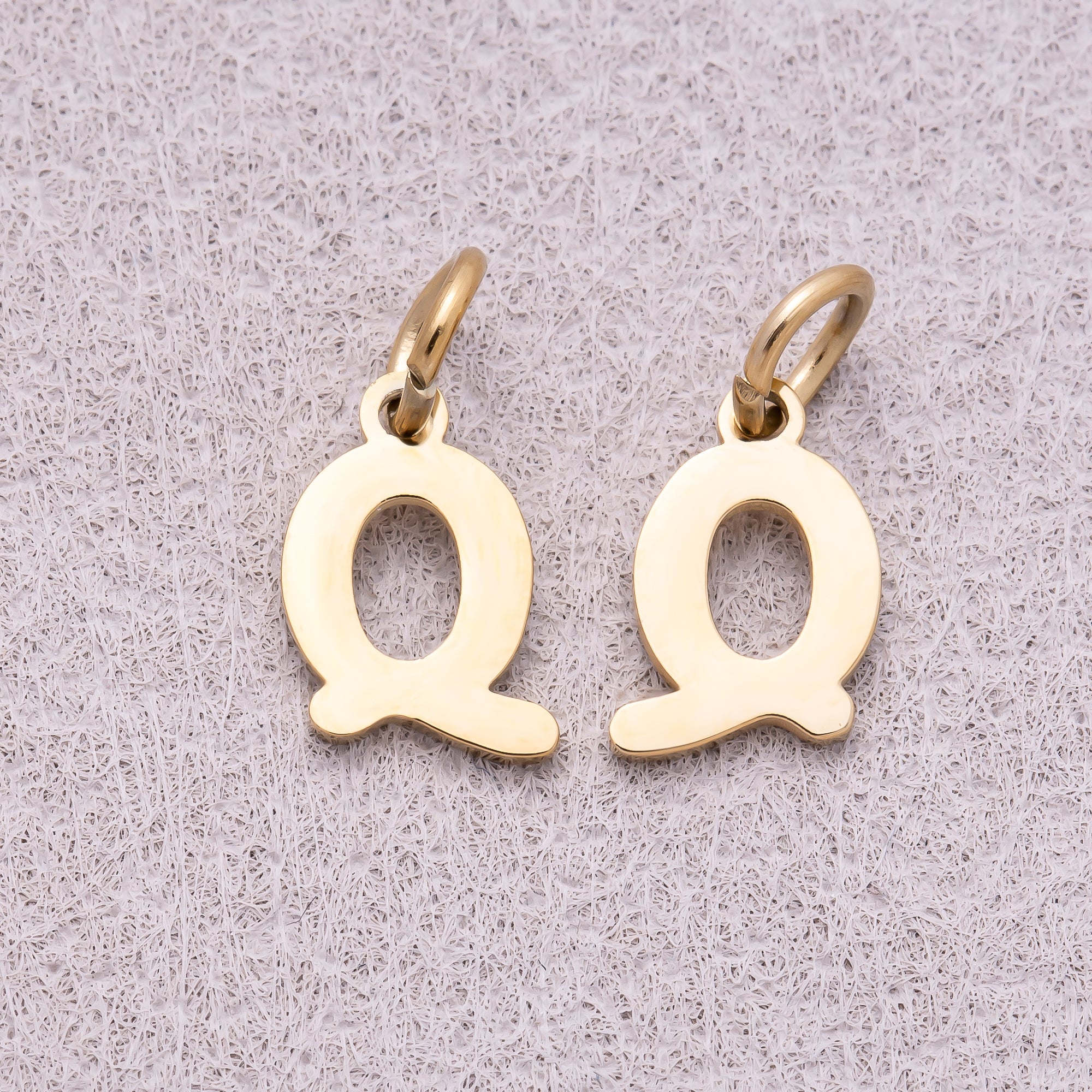 Gold PVD Stainless Steel Plain Alphabet Letter Mini Charm A-Z