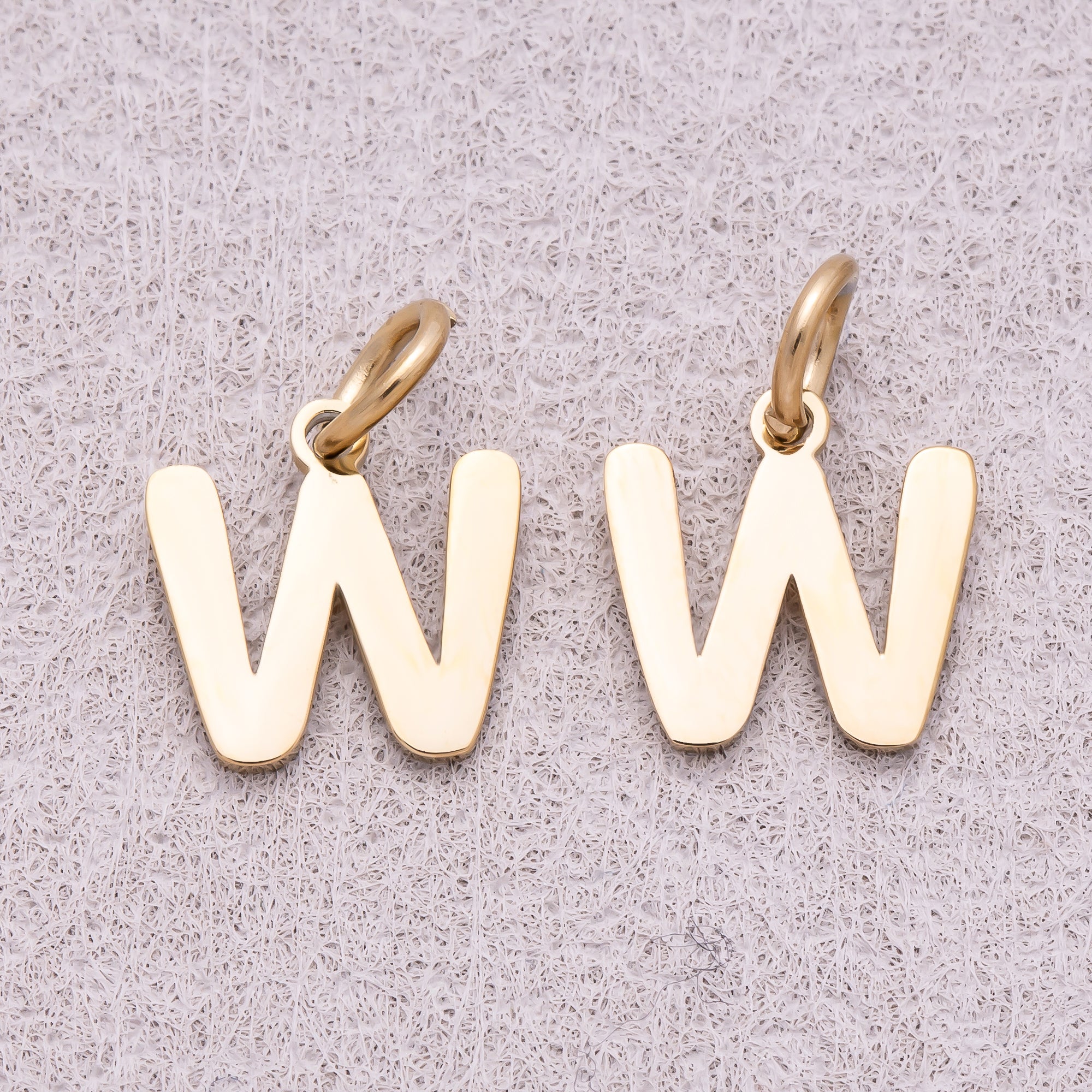 Gold PVD Stainless Steel Plain Alphabet Letter Mini Charm A-Z