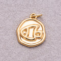Gold PVD Stainless Steel Artisan Fish Animal Medallion Charm