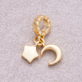 16K Gold Plated Mini Celestial Moon & Star Pendant - Sold Each