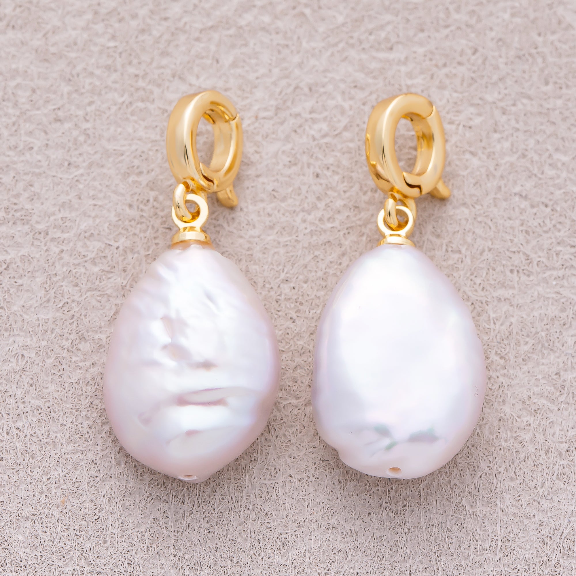 18K Gold Plated Freshwater Pearl Irregular Oval Pendant - Sold Each