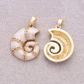 16K Gold Plated Pink Mother of Pearl Conch Shell Ocean Pendant - Sold Each