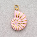 Gold PVD Stainless Steel Pink & Blue Enamel Conch Sea Shell Pendant