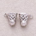 Silver Basketball Ring Sport Charm - Sold Each