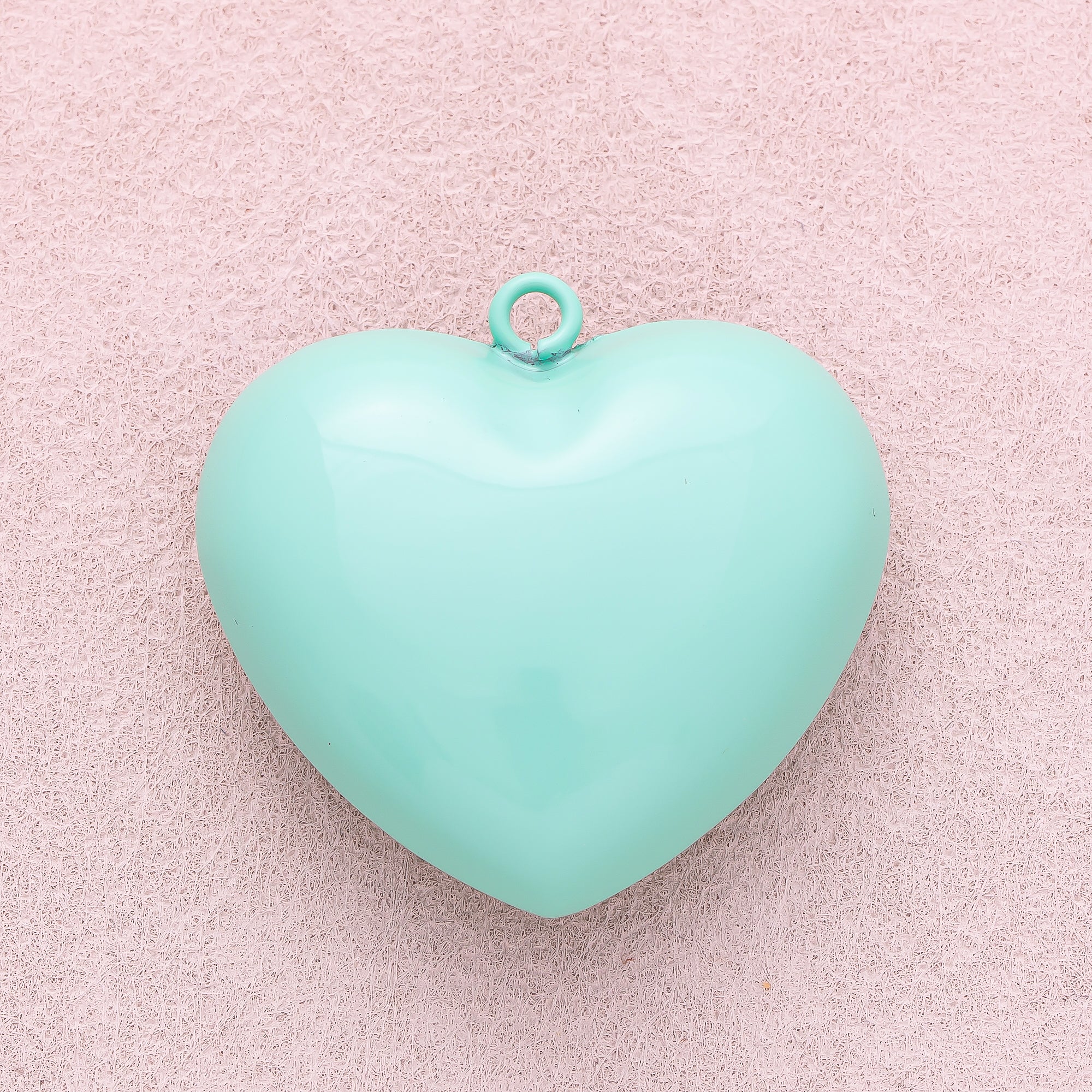 16K Gold Plated Turquoise Chubby Love Heart Charm - Sold Each