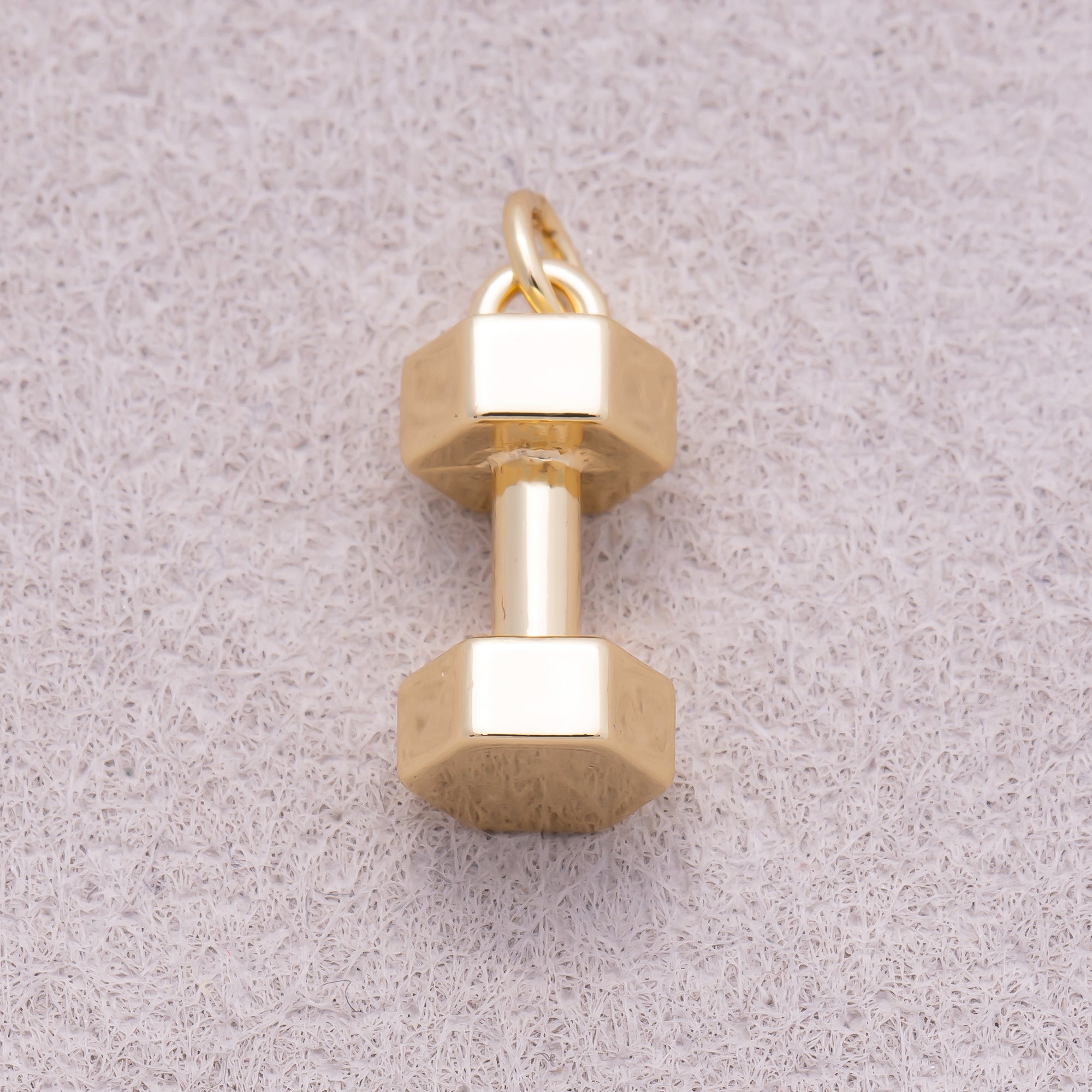 16K Gold Plated Plain Dumbbell Sport Charm - Sold Each