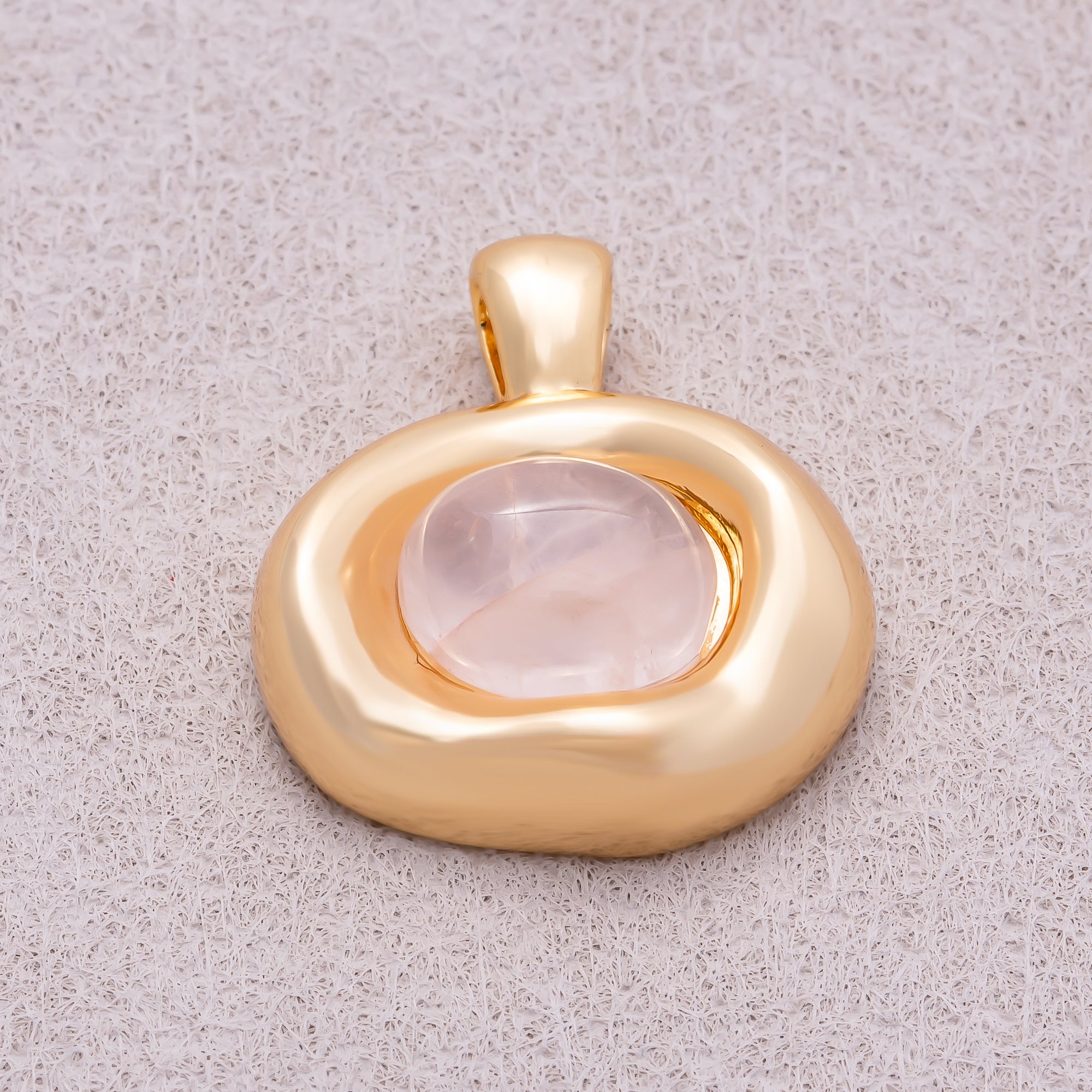 16K Gold Plated Colorful Natural Gemstone Irregular Oval Charm - Sold Each