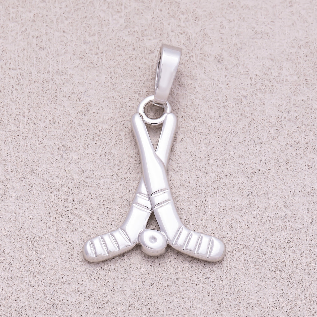 Rhodium Plated Plain Golf Set Sport Pendant - Sold Each