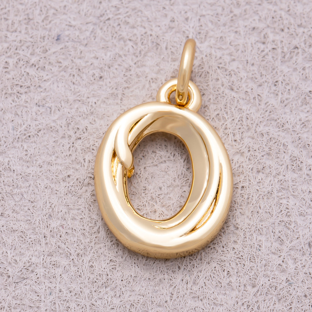 16K Gold Plated Vintage Molten Number Charm (0-9) - Sold Each
