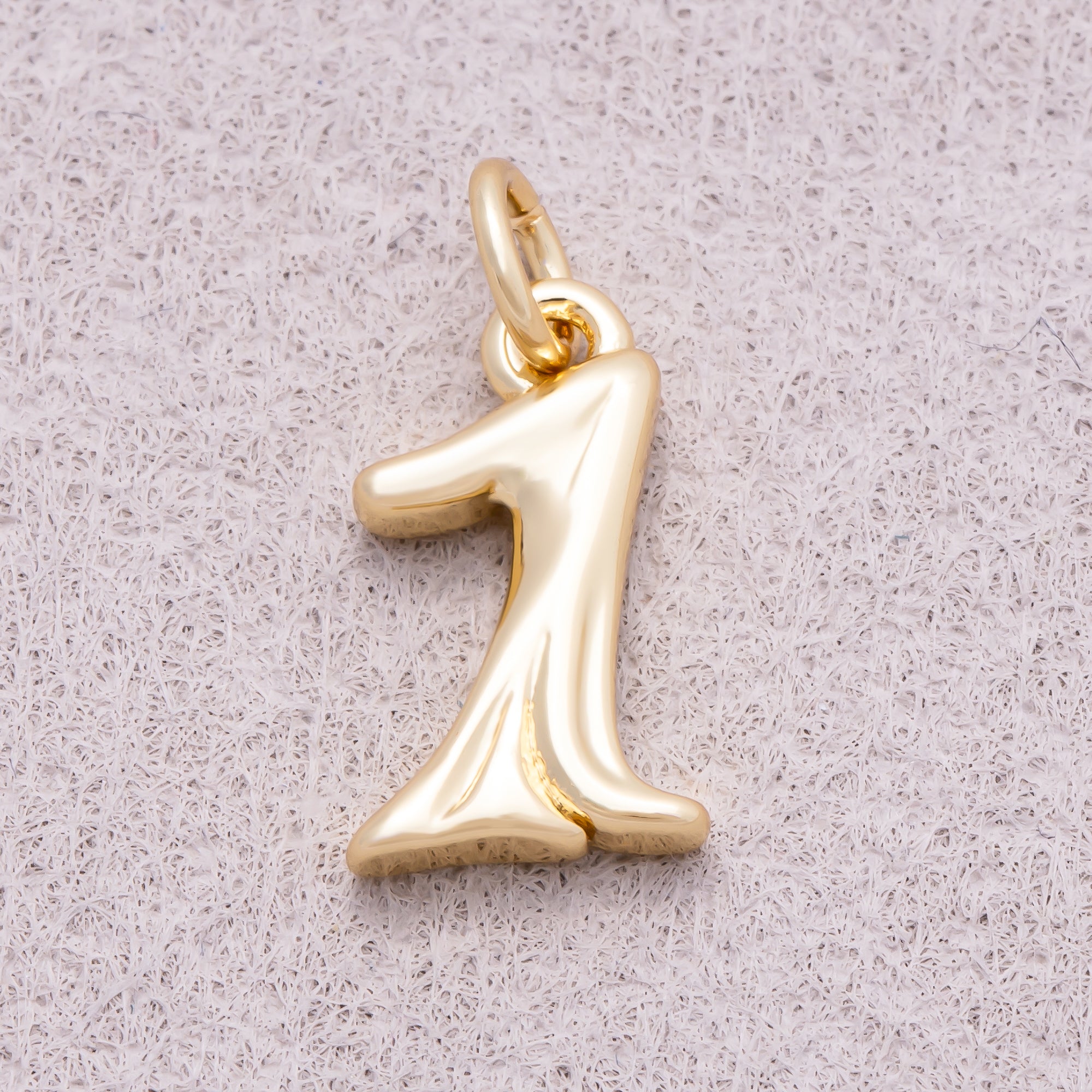 16K Gold Plated Vintage Molten Number Charm (0-9) - Sold Each