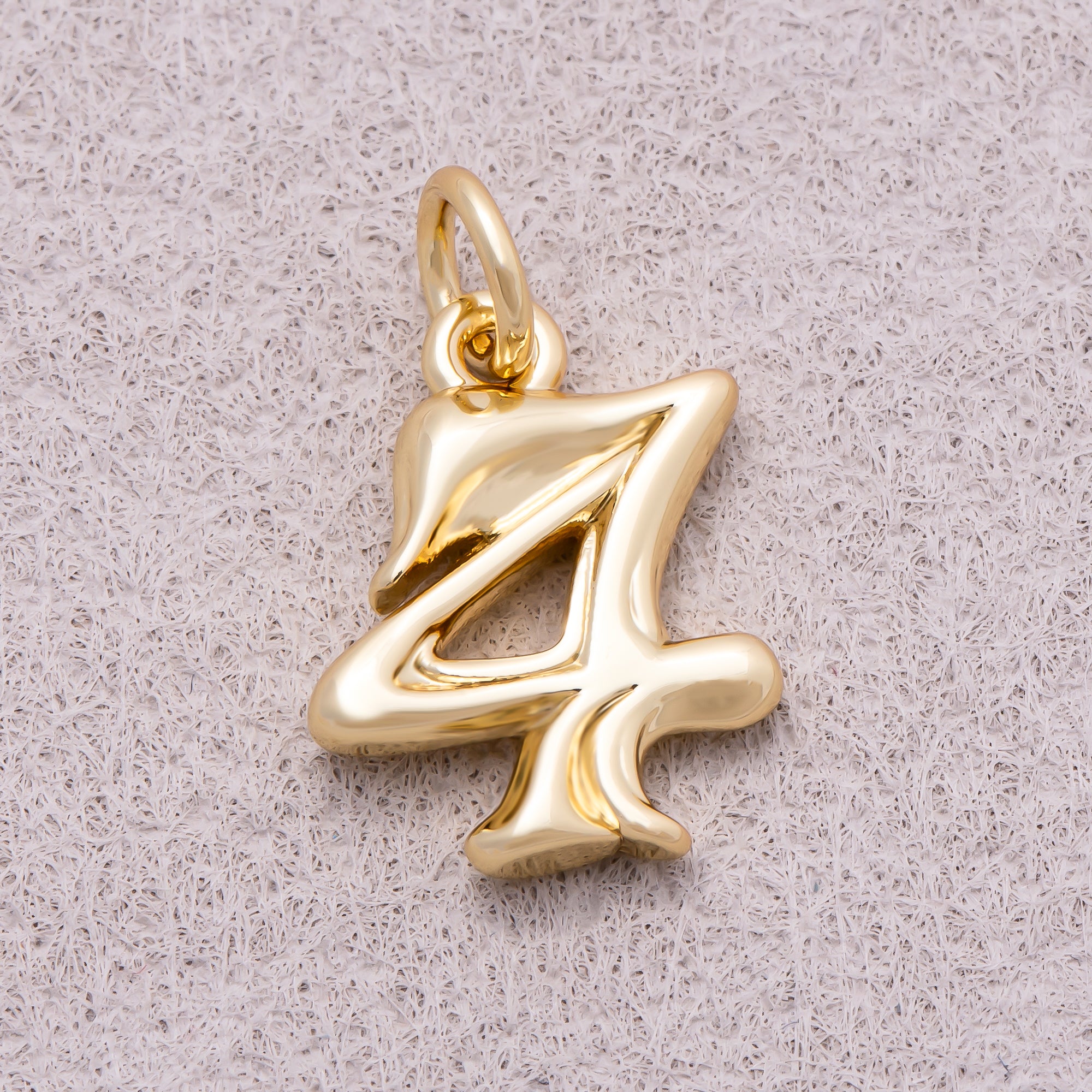 16K Gold Plated Vintage Molten Number Charm (0-9) - Sold Each