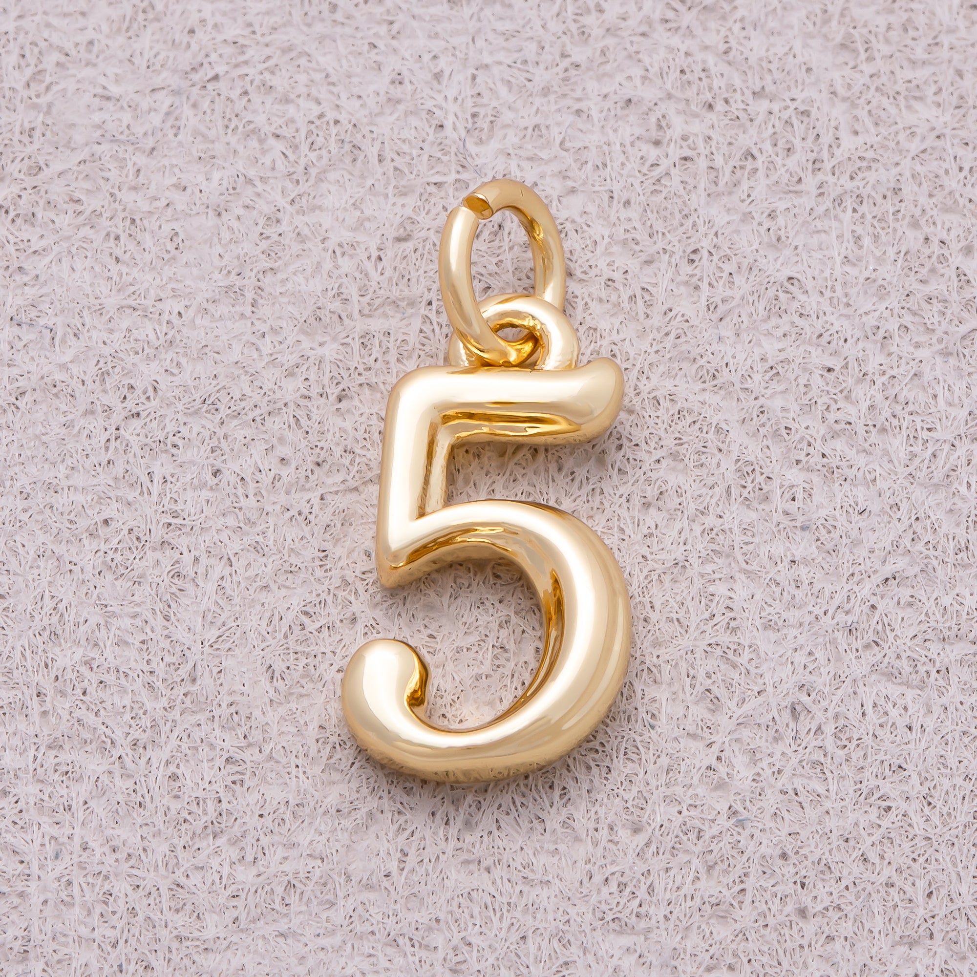 16K Gold Plated Vintage Molten Number Charm (0-9) - Sold Each