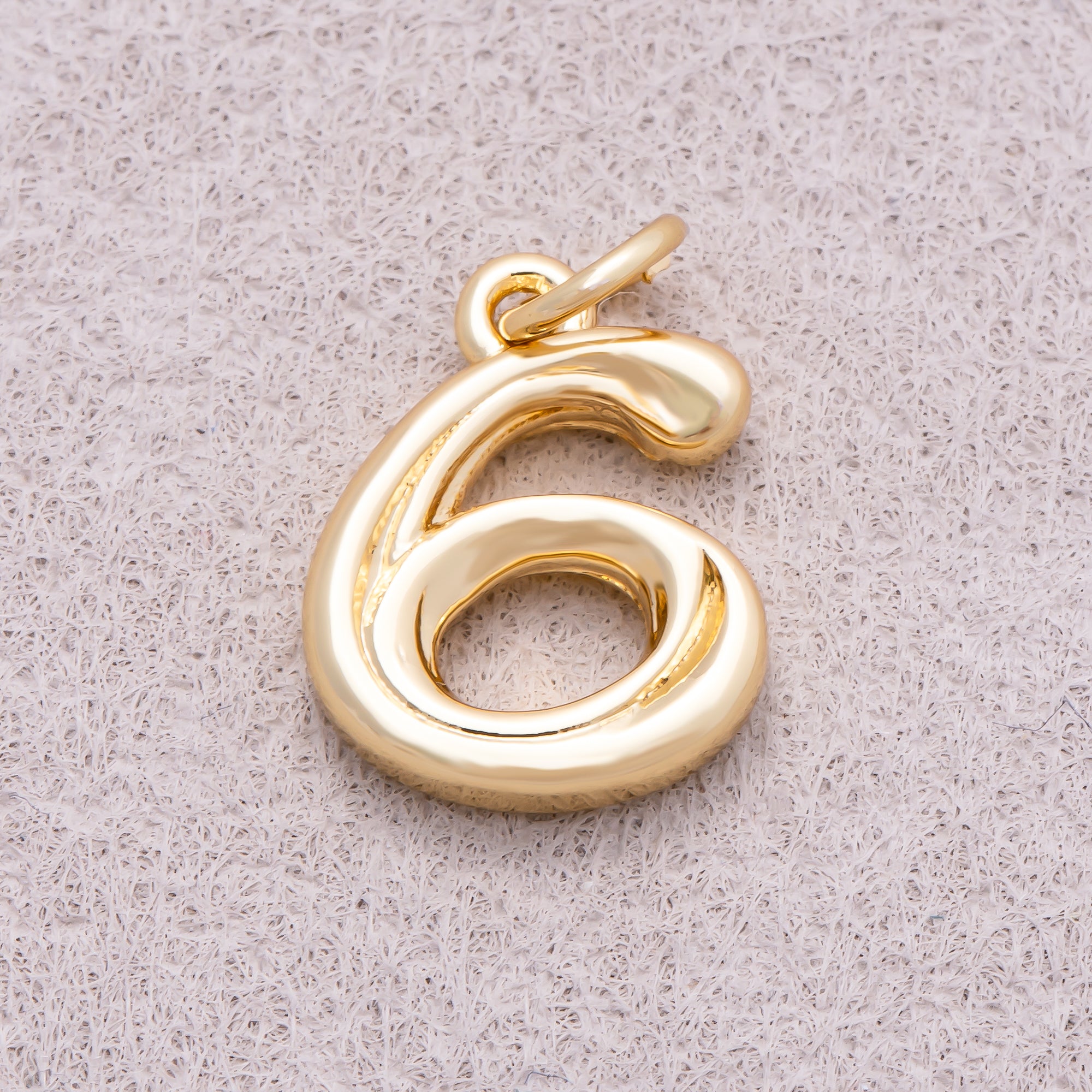 16K Gold Plated Vintage Molten Number Charm (0-9) - Sold Each