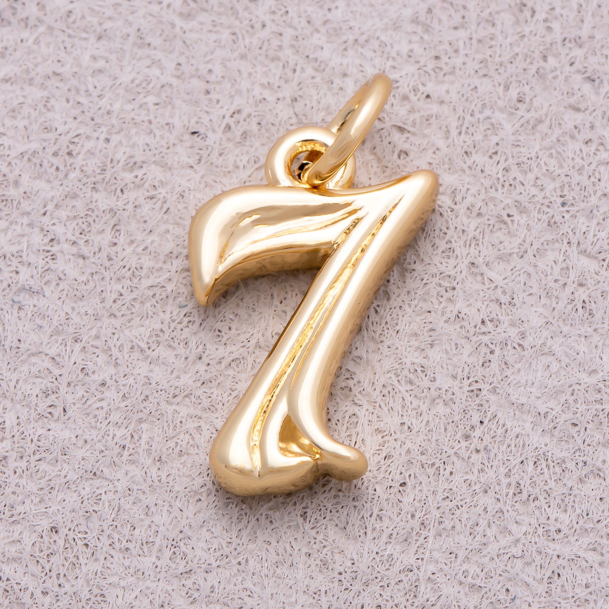 16K Gold Plated Vintage Molten Number Charm (0-9) - Sold Each