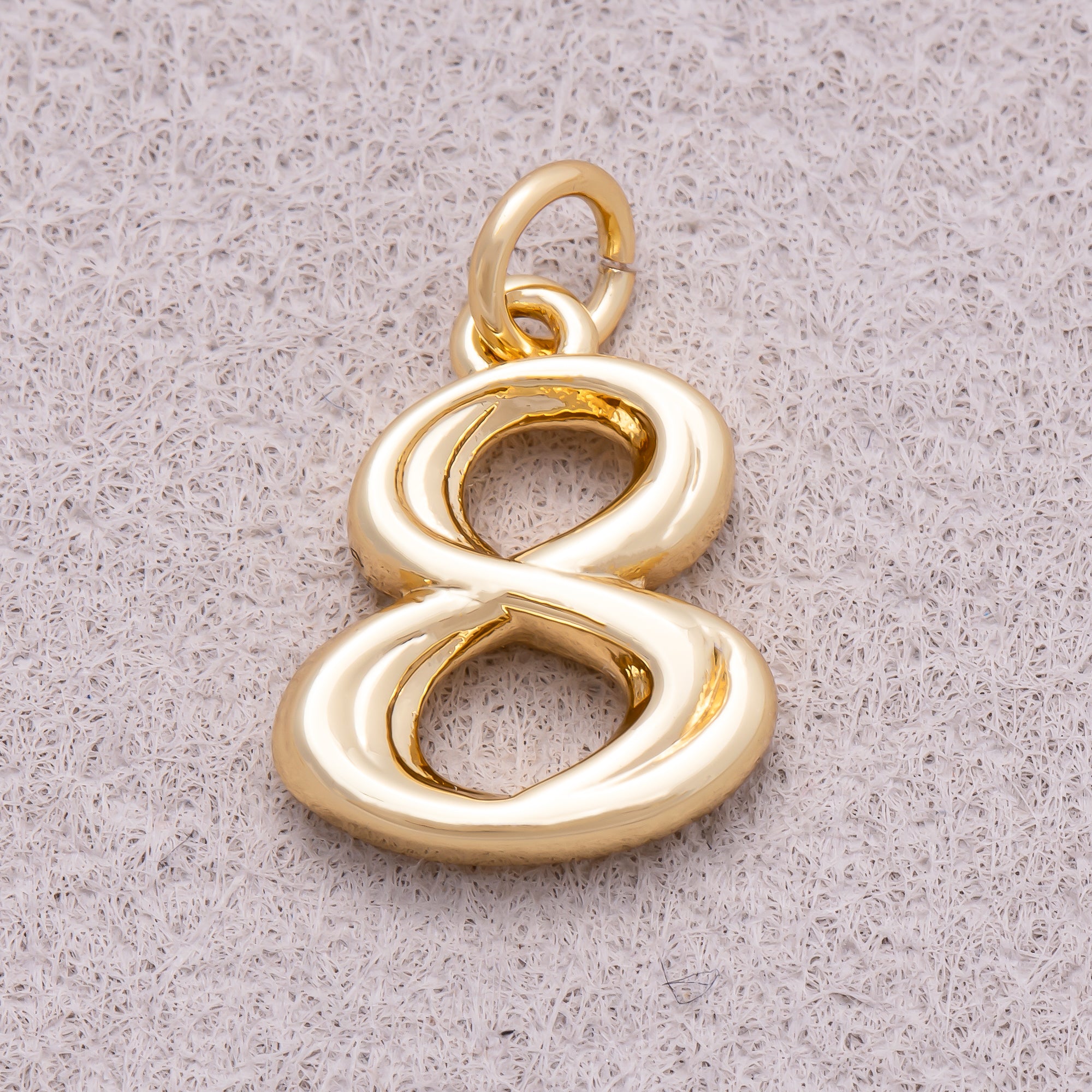 16K Gold Plated Vintage Molten Number Charm (0-9) - Sold Each