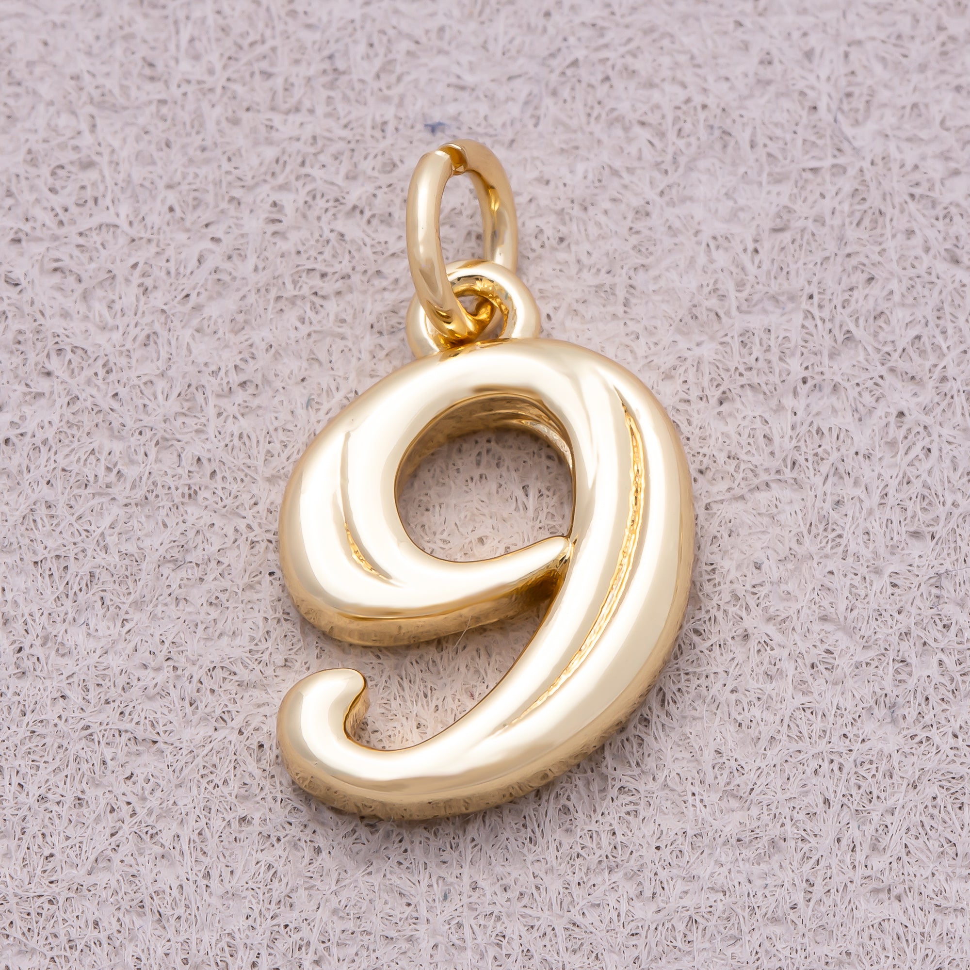 16K Gold Plated Vintage Molten Number Charm (0-9) - Sold Each