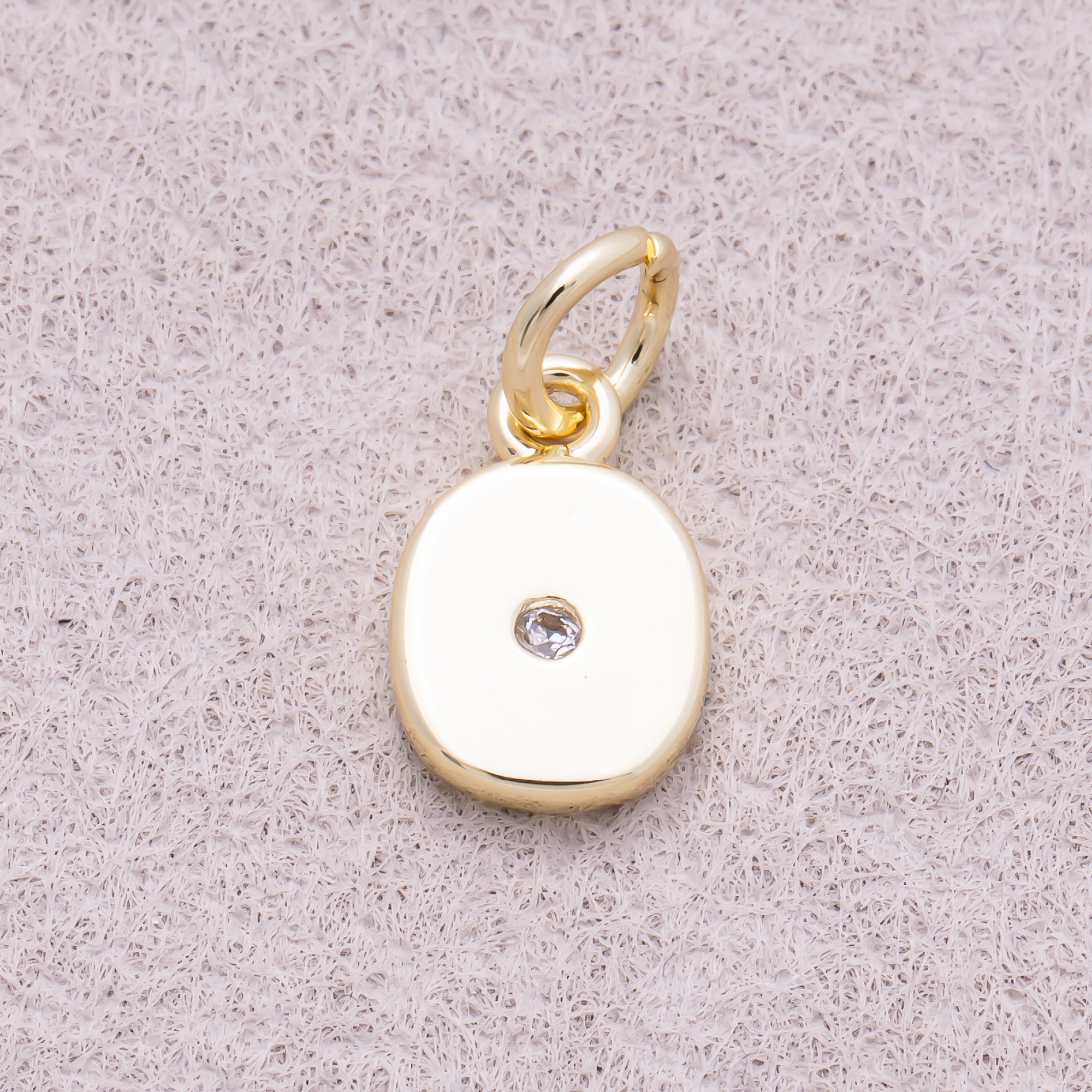 16K Gold Plated Solitaire CZ Puffy Balloon Number Charm (0-9) - Sold Each