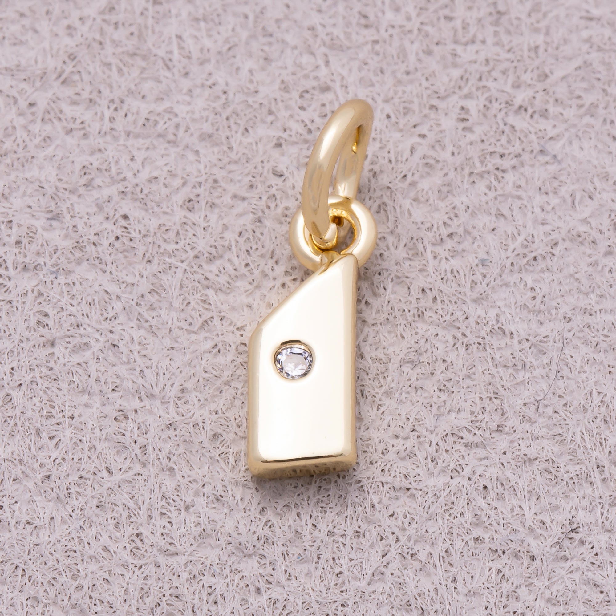 16K Gold Plated Solitaire CZ Puffy Balloon Number Charm (0-9) - Sold Each