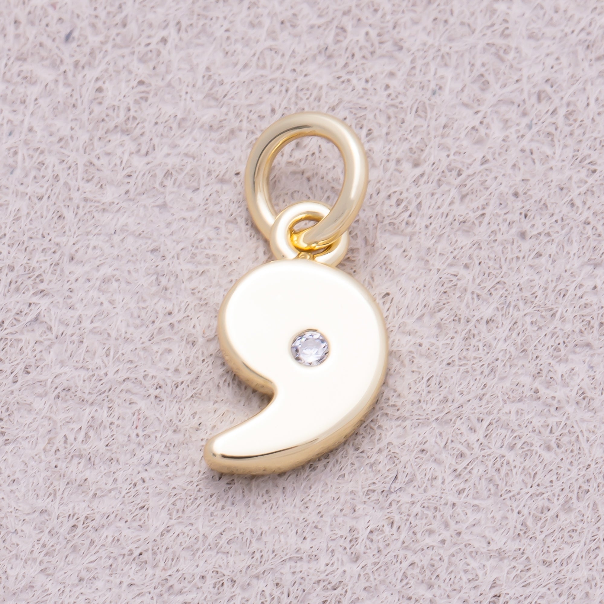 16K Gold Plated Solitaire CZ Puffy Balloon Number Charm (0-9) - Sold Each