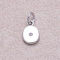 Rhodium Plated Solitaire CZ Puffy Balloon Number Charm (0-9) - Sold Each