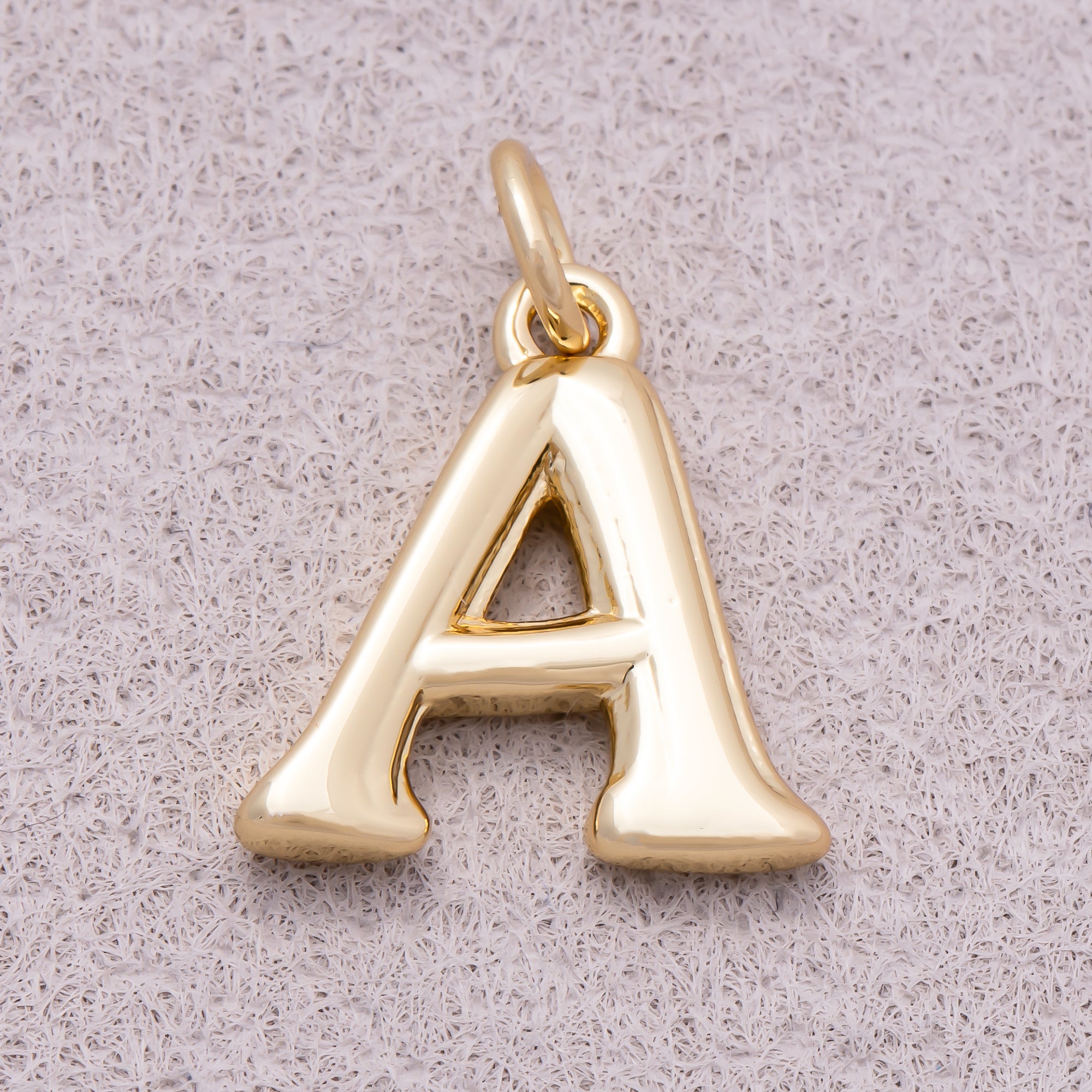 16K Gold Plated Retro Groovy Initial Letter Charm (A-Z) - Sold Each