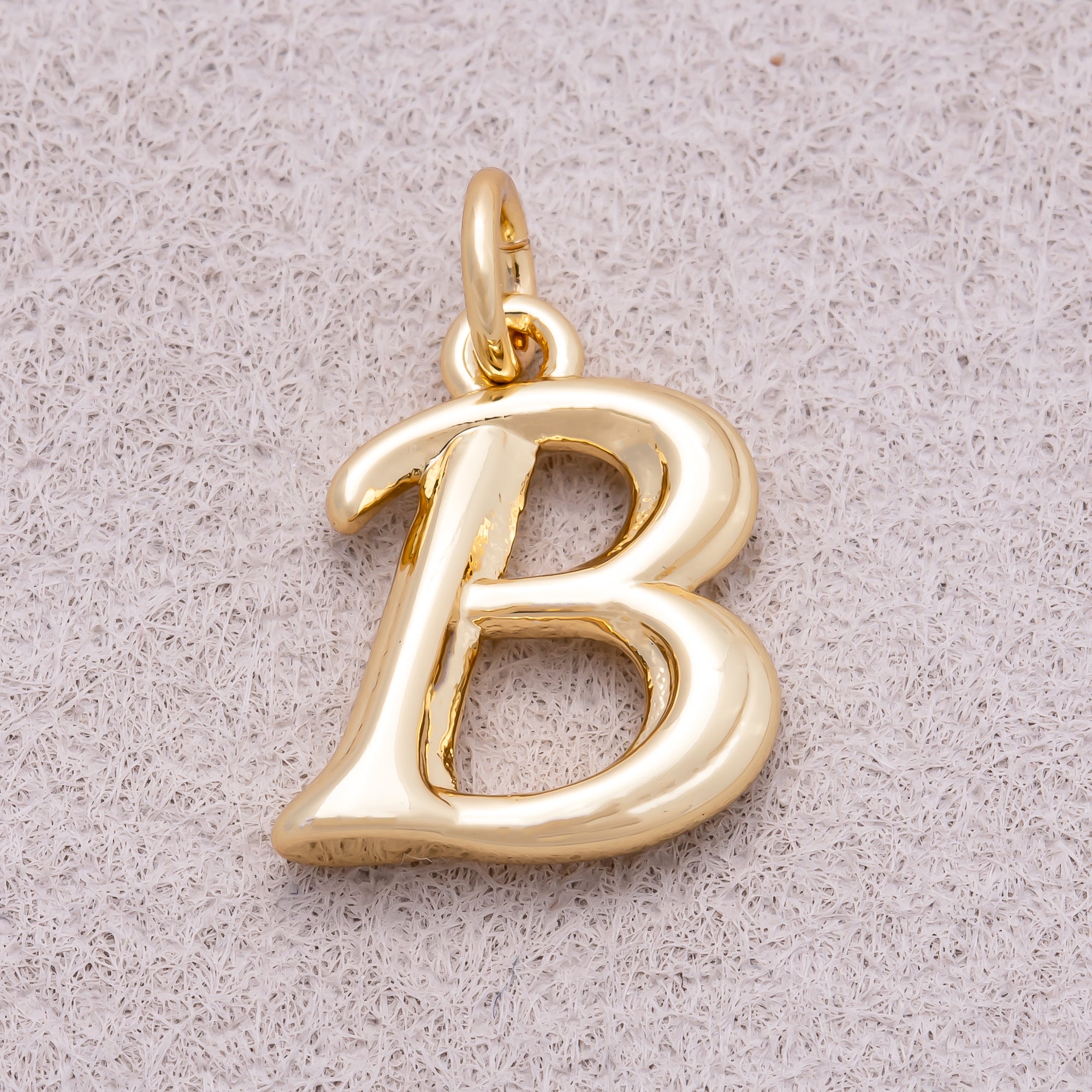 16K Gold Plated Retro Groovy Initial Letter Charm (A-Z) - Sold Each