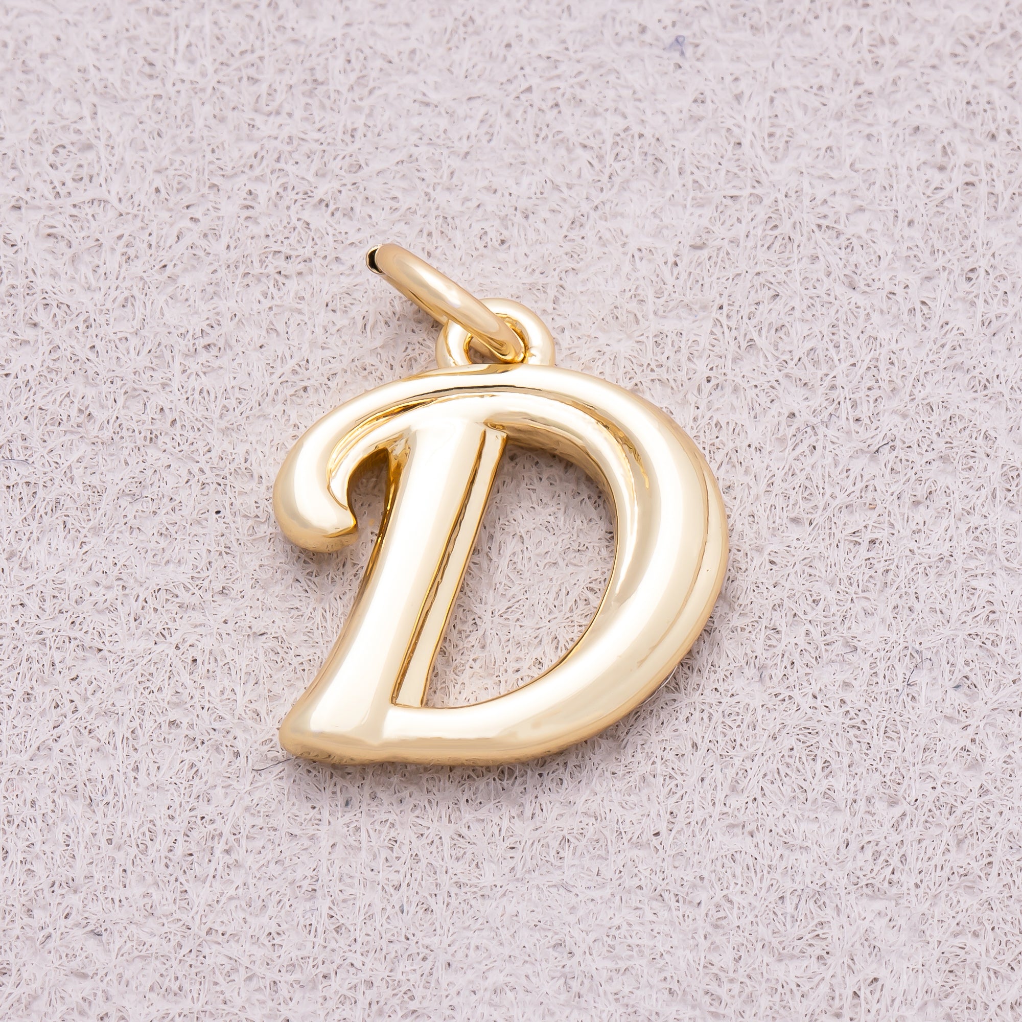 16K Gold Plated Retro Groovy Initial Letter Charm (A-Z) - Sold Each