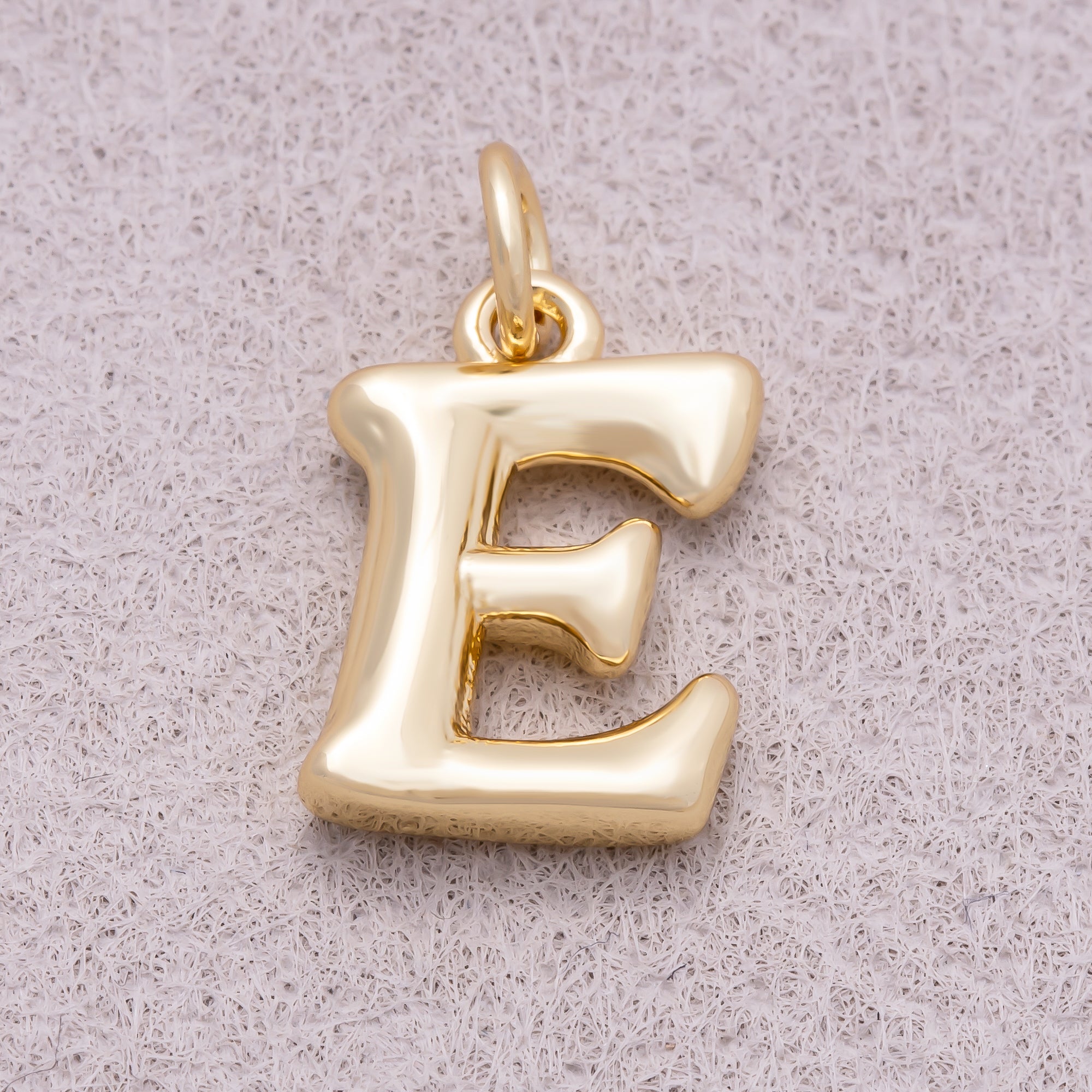 16K Gold Plated Retro Groovy Initial Letter Charm (A-Z) - Sold Each