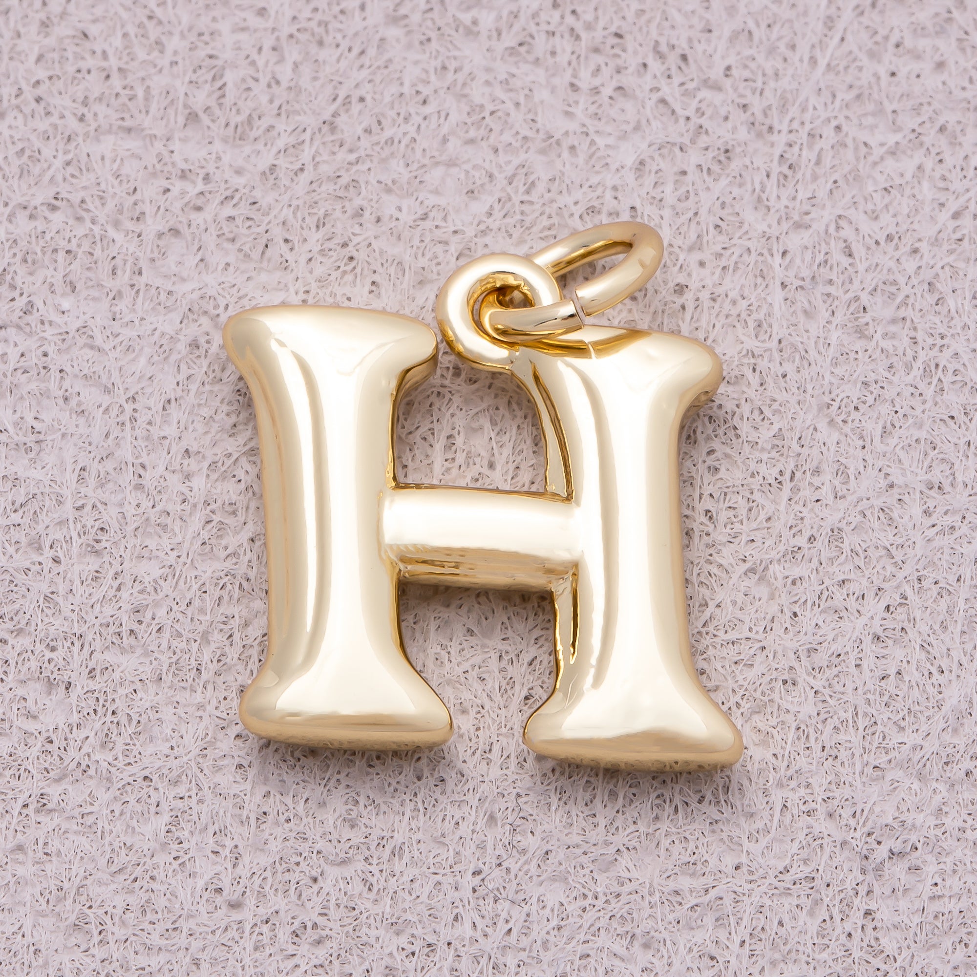 16K Gold Plated Retro Groovy Initial Letter Charm (A-Z) - Sold Each